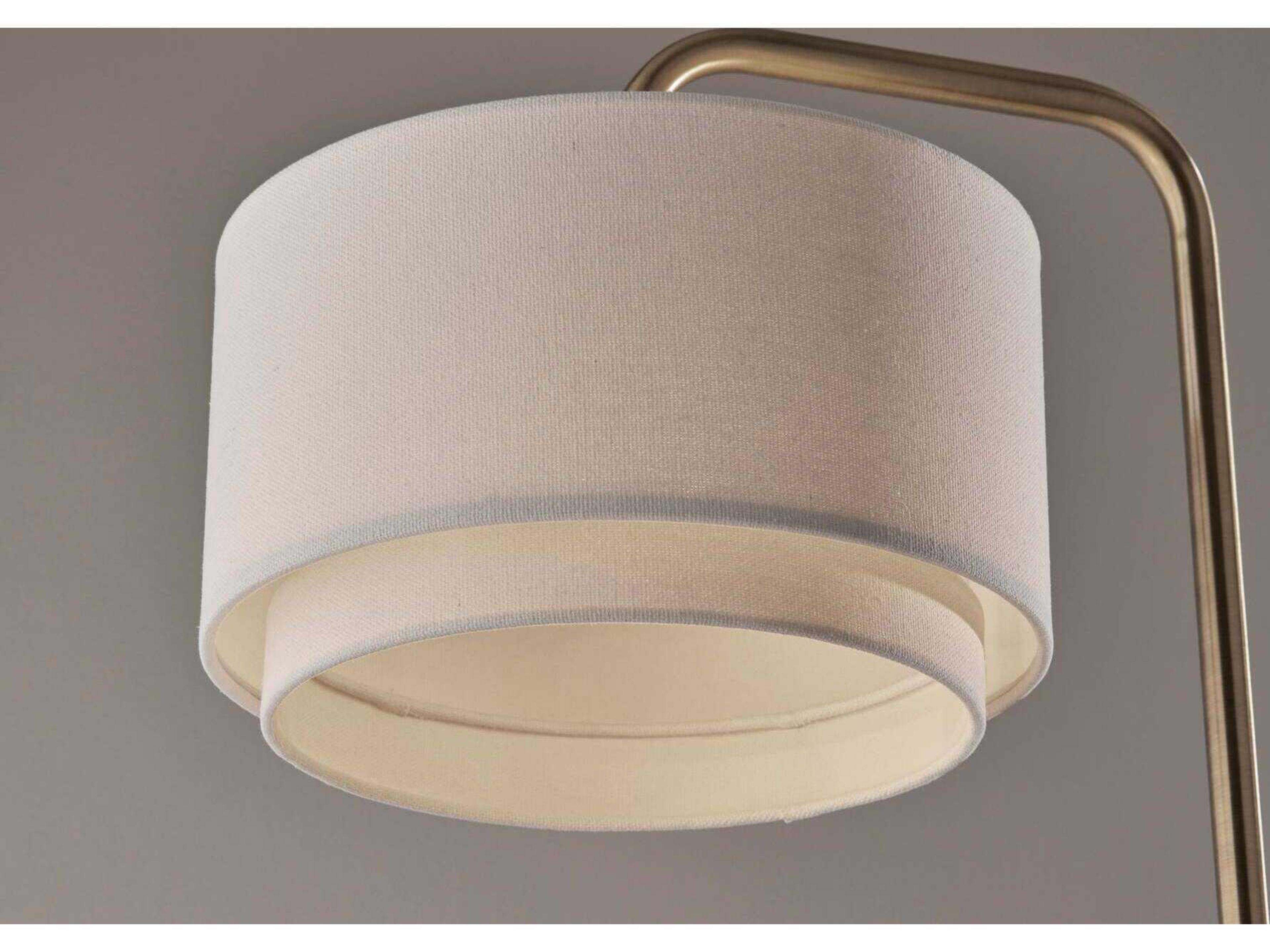 Adesso Brinkley Antique Brass White Fabric Buffet Lamp