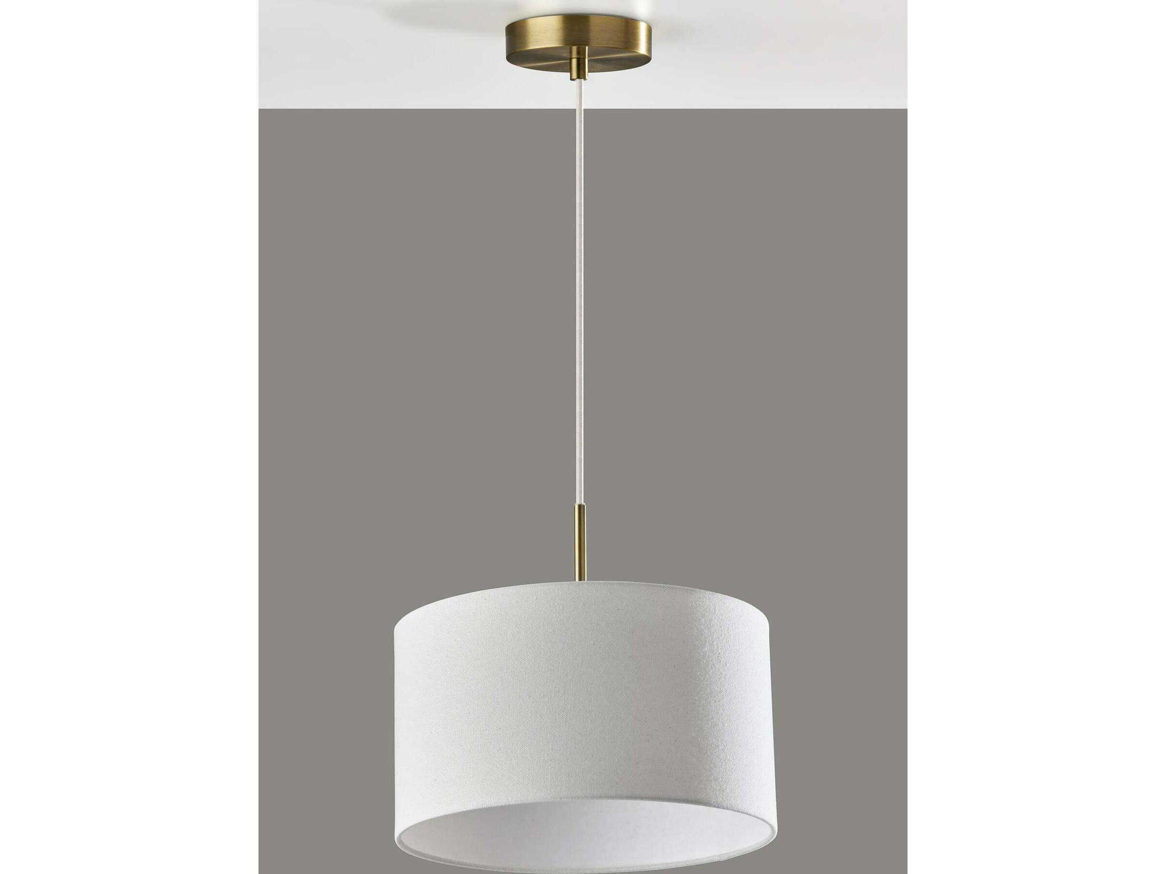 Adesso Finley Antique Brass Drum Pendant