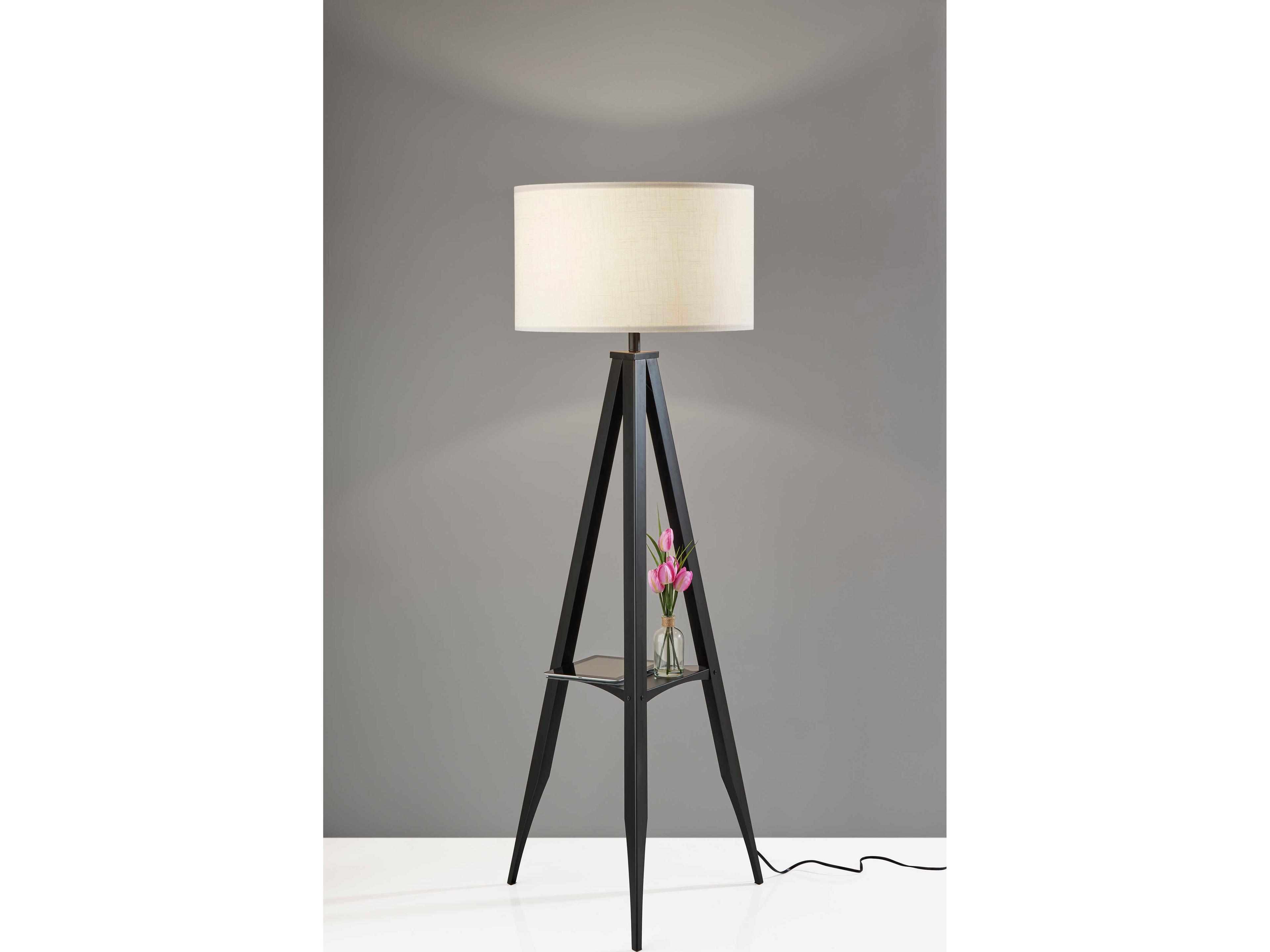 Adesso Warren Black Floor Lamp