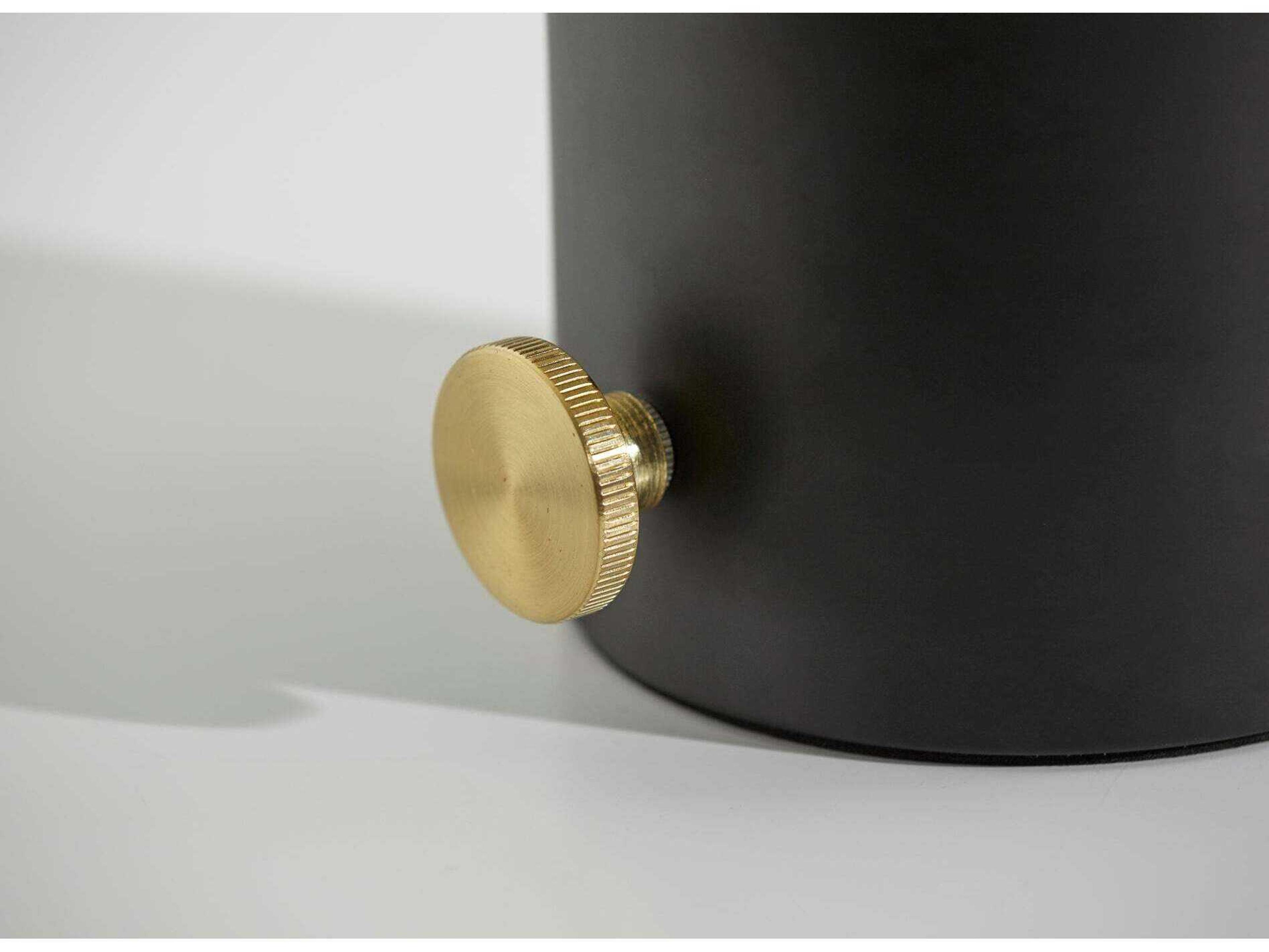 Adesso Lewis Matte Black Antique Brass White To Clear Glass Table Lamp