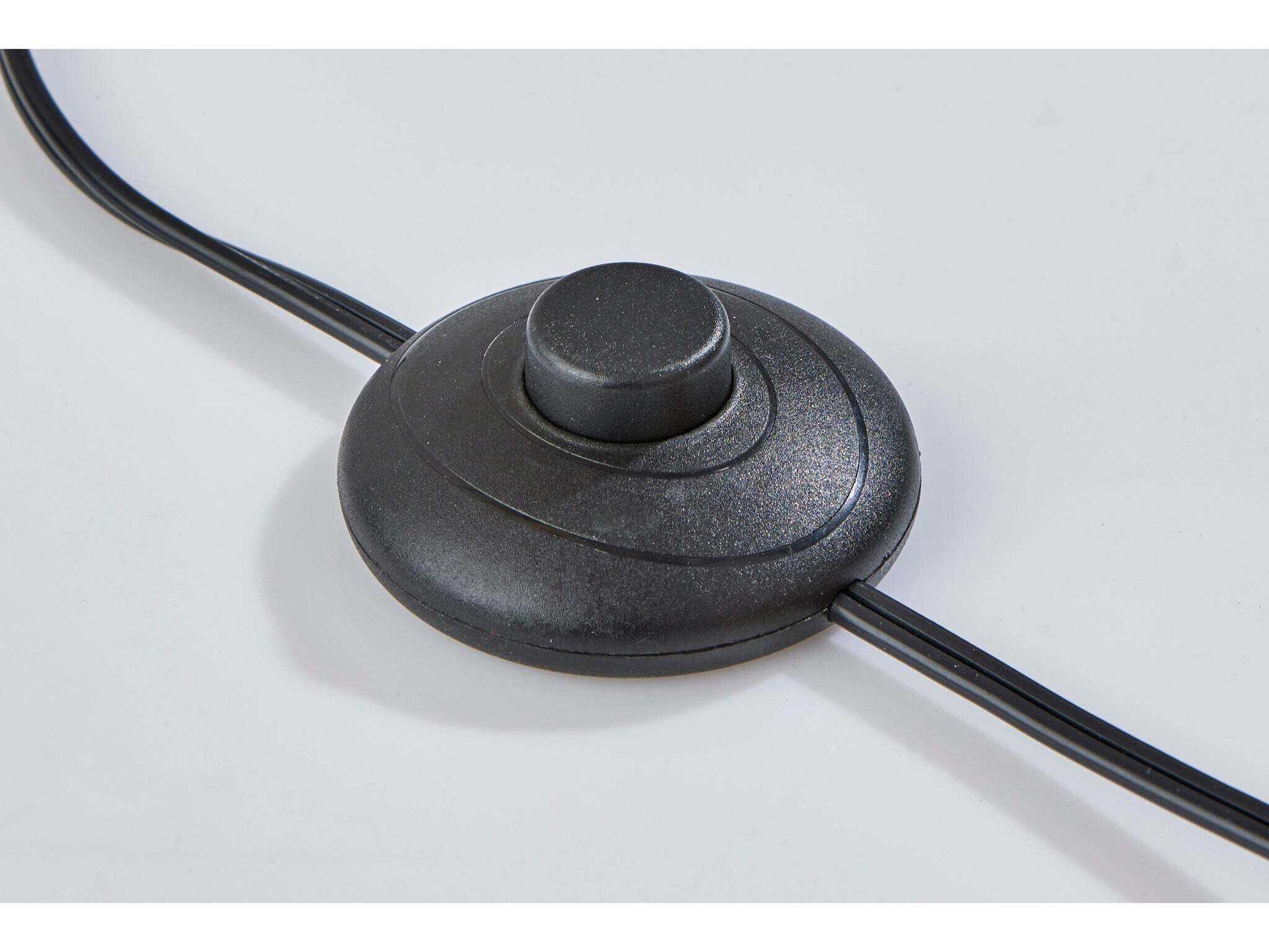 Adesso Lyons Black Natural Woven Paper With Trim Floor Lamp