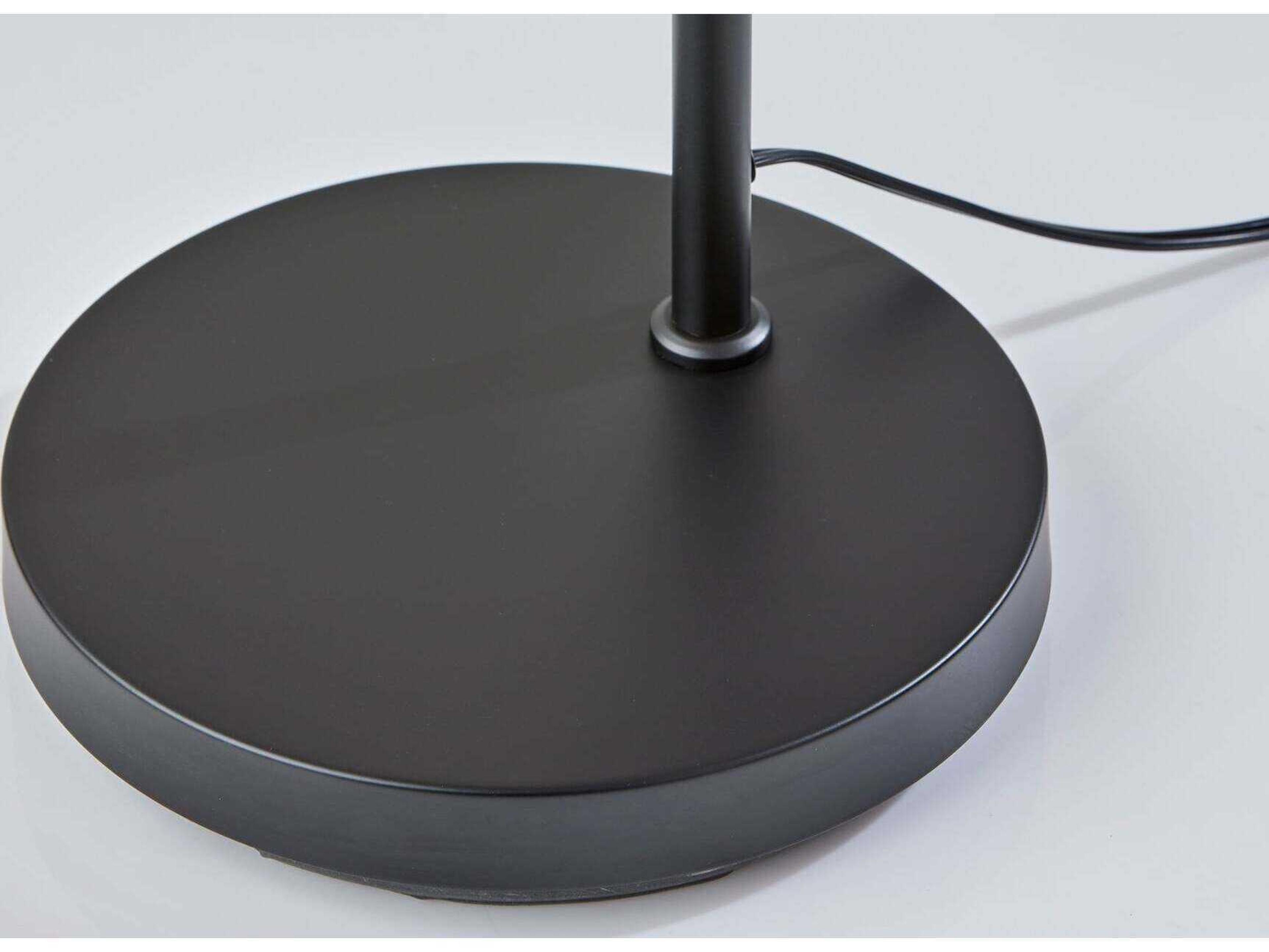 Adesso Lyons Black Natural Woven Paper With Trim Floor Lamp