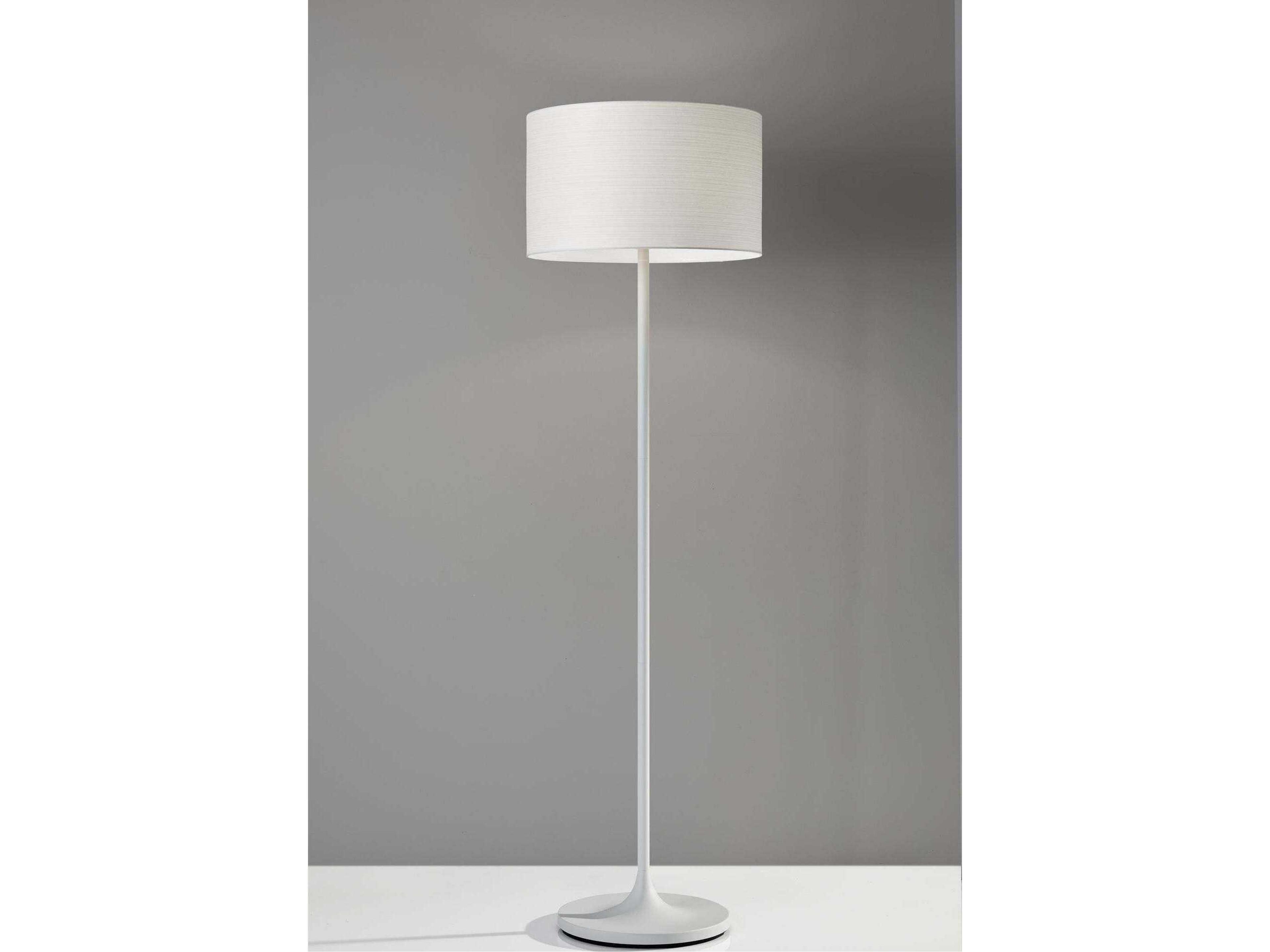 Adesso Oslo White Metal Japanese Paper Floor Lamp