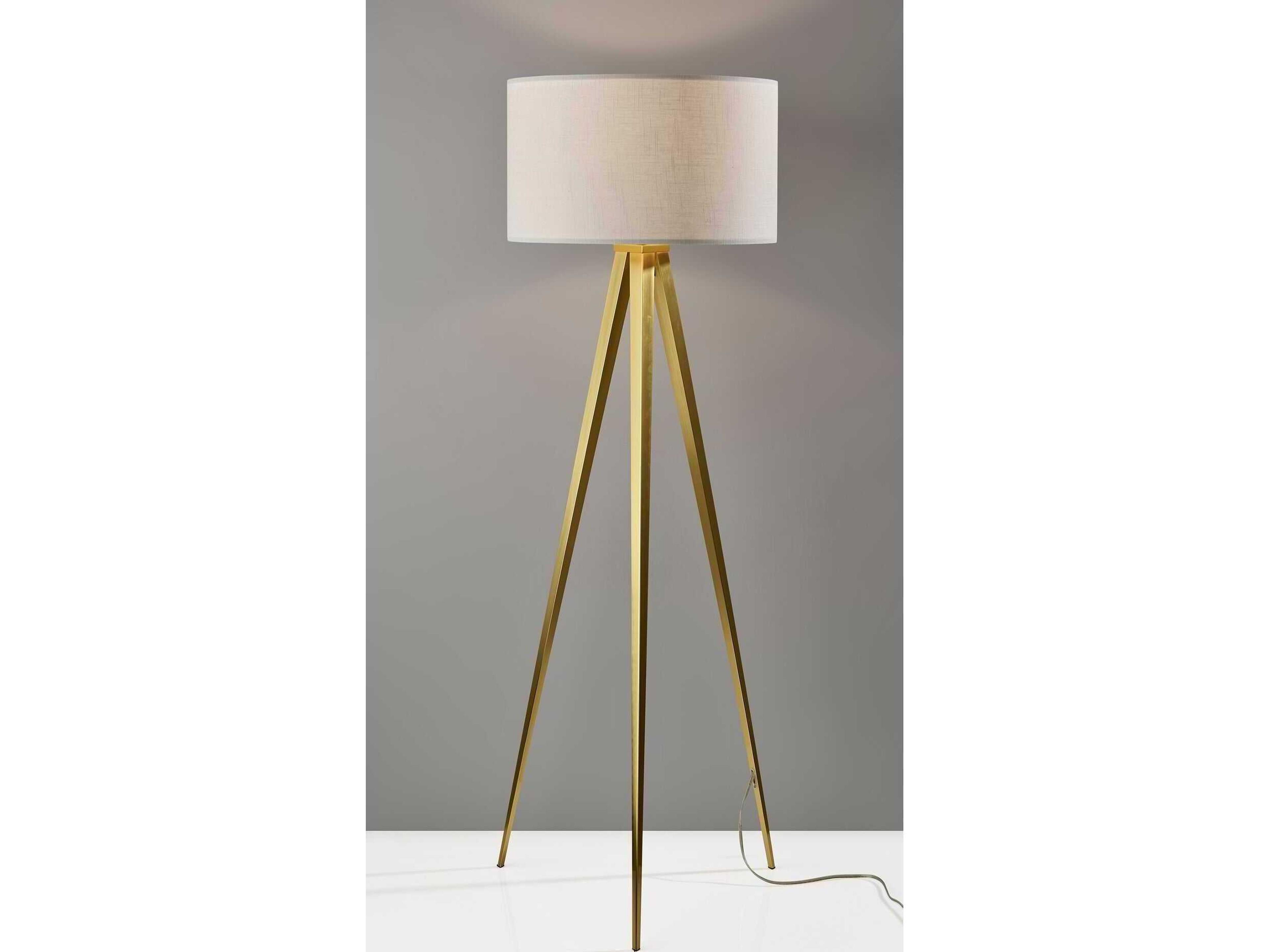 Adesso Director Antique Brass Floor Lamp