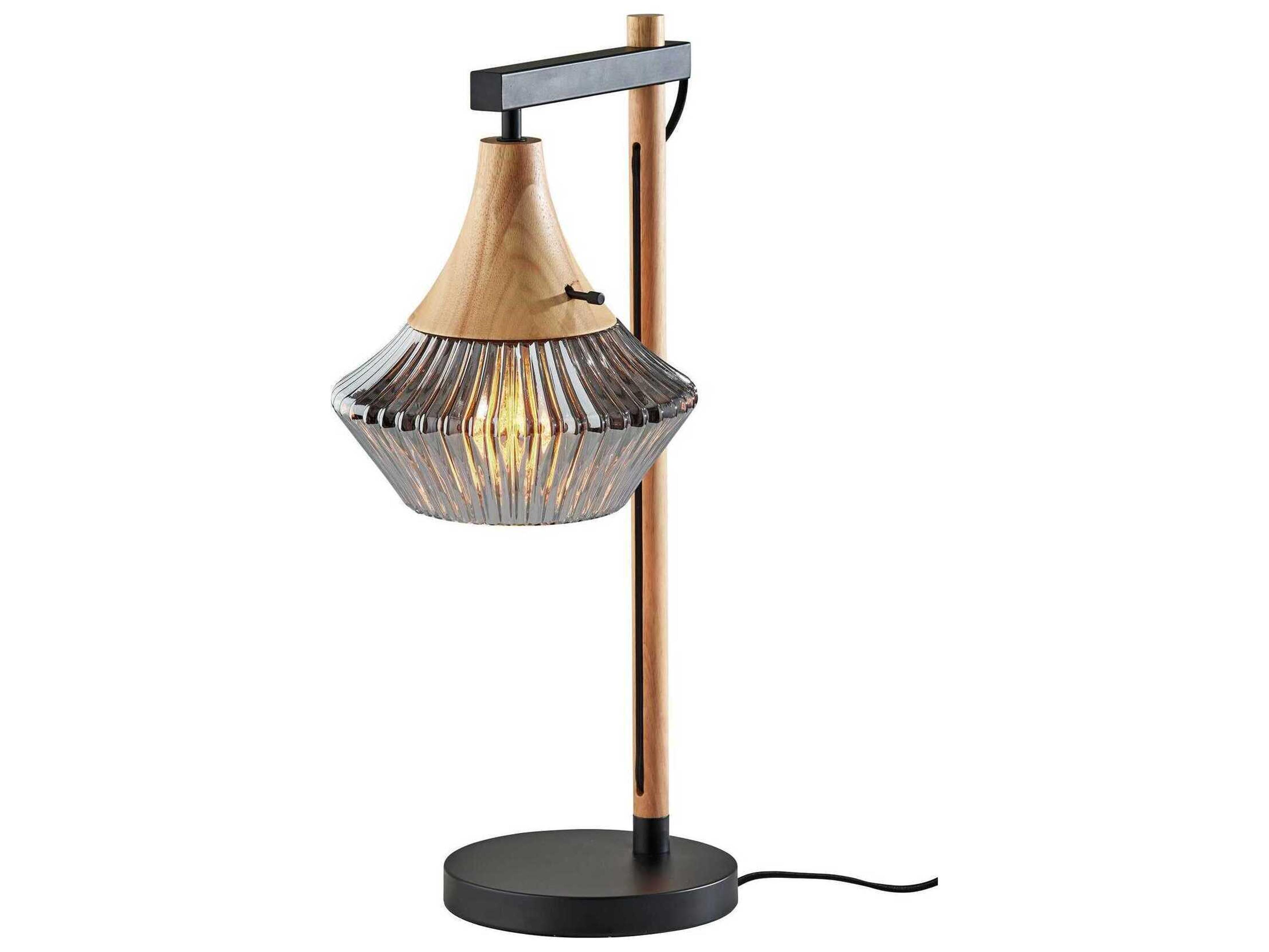 Elsie Table Lamp in Black and Natural Wood