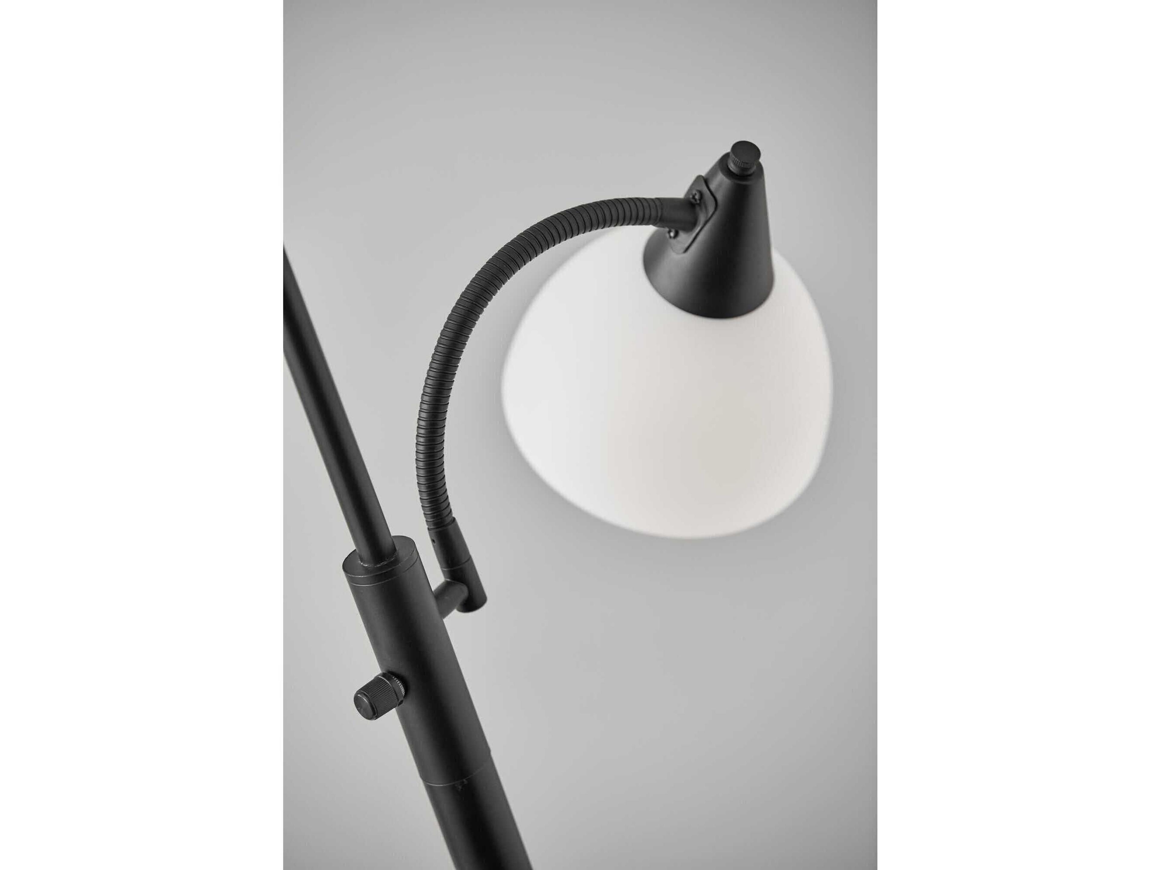 Adesso Piedmont Black White Plastic Floor Lamp