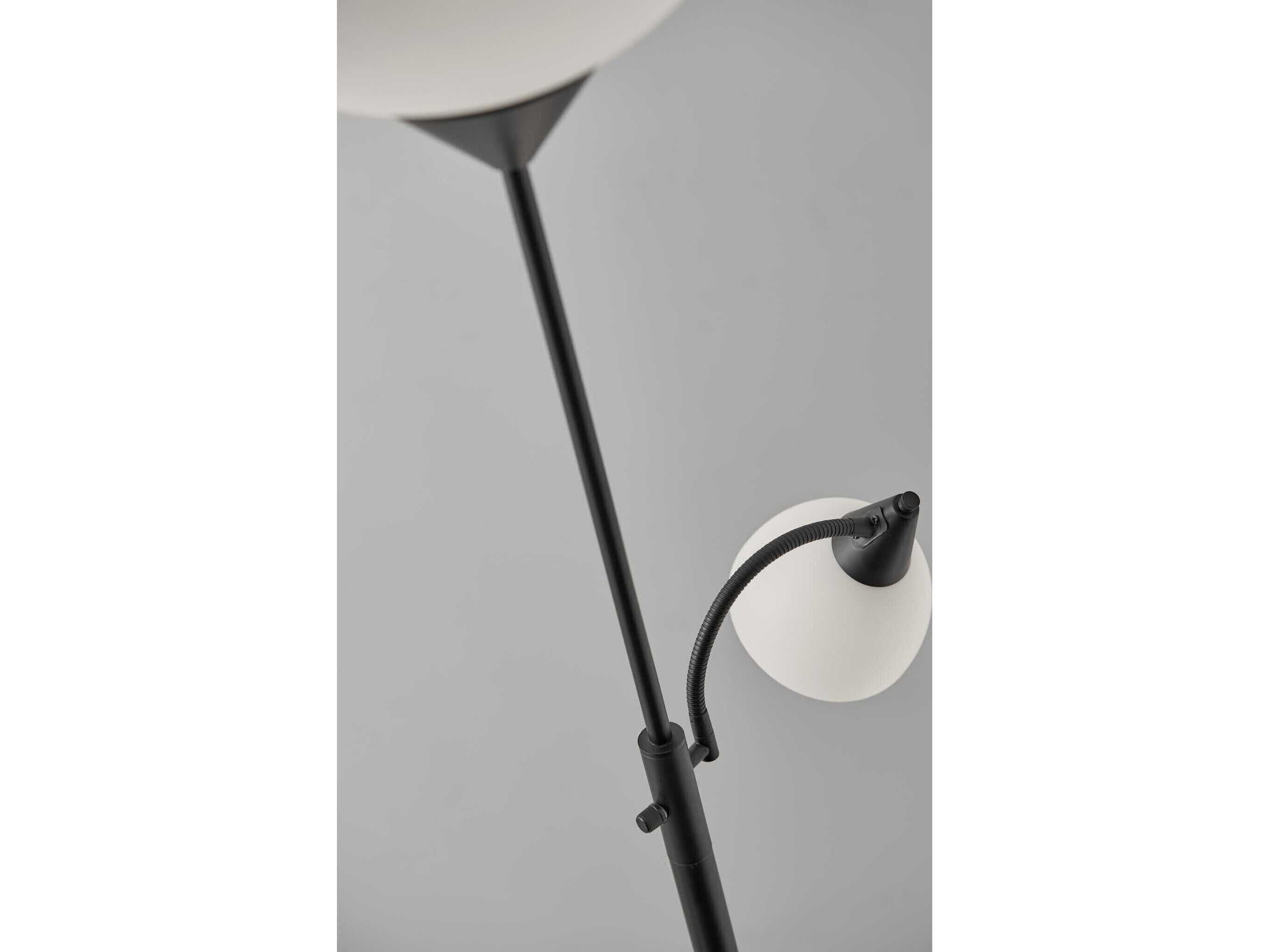 Adesso Piedmont Black White Plastic Floor Lamp