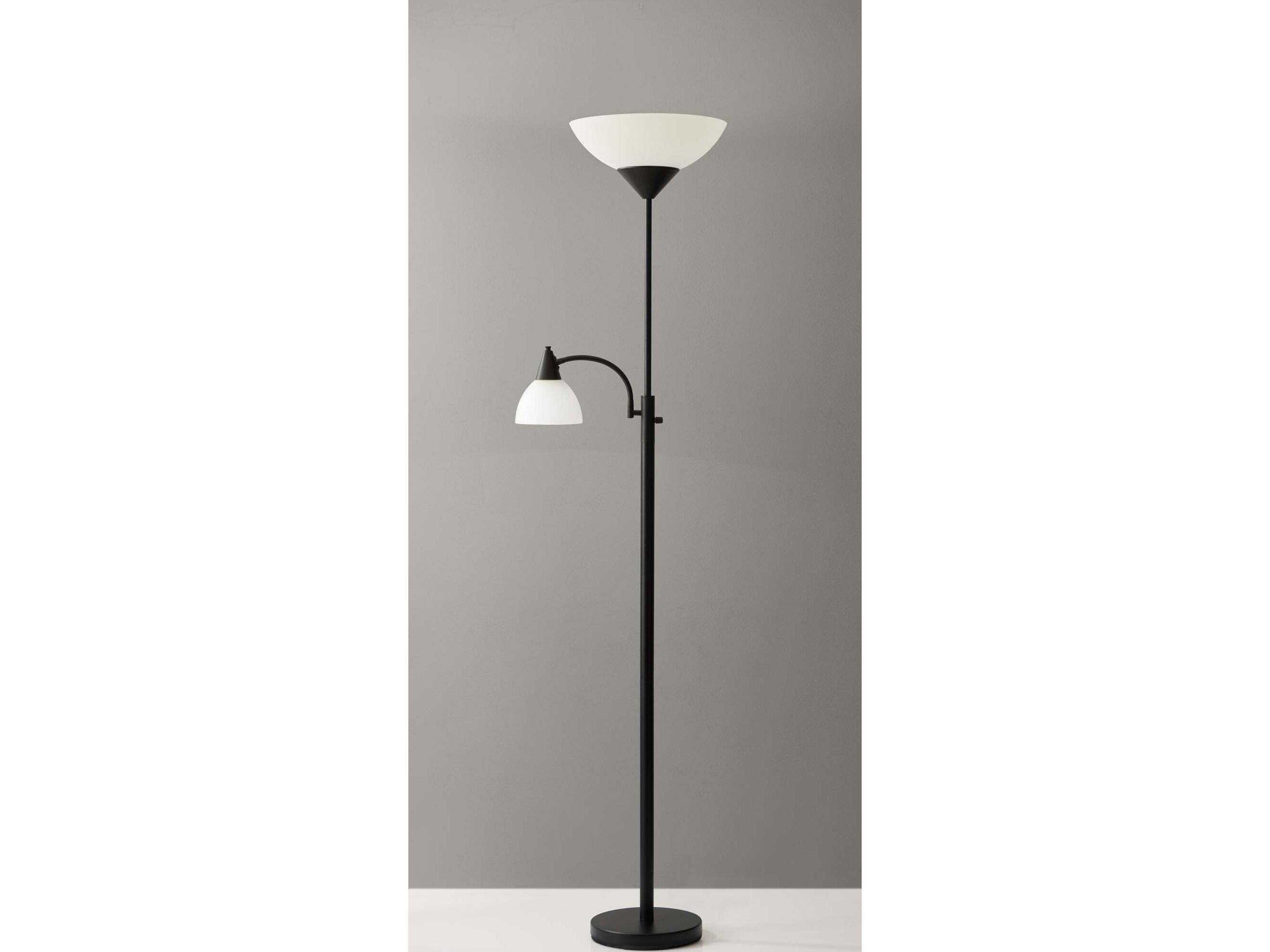Adesso Piedmont Black White Plastic Floor Lamp
