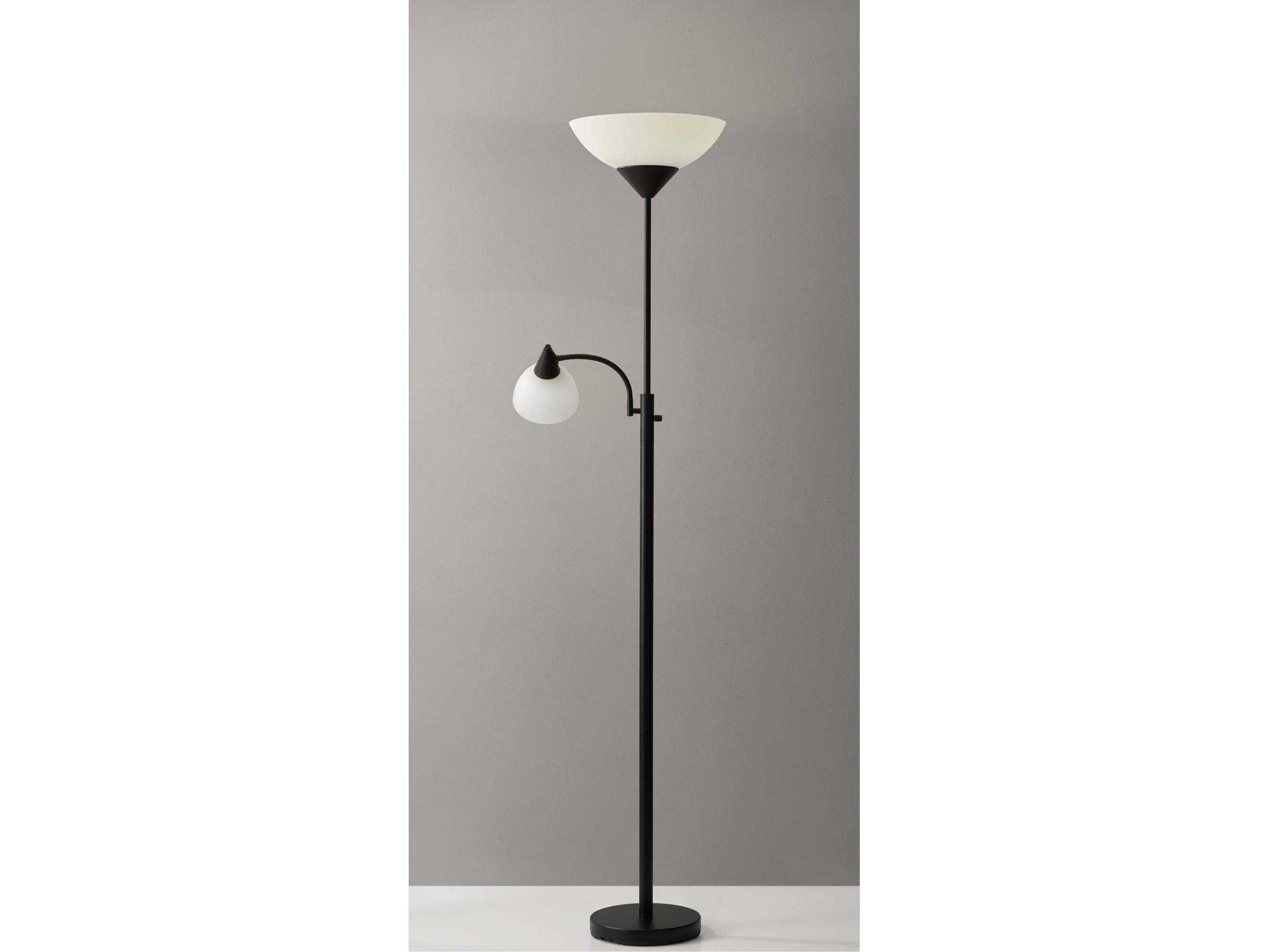 Adesso Piedmont Black White Plastic Floor Lamp