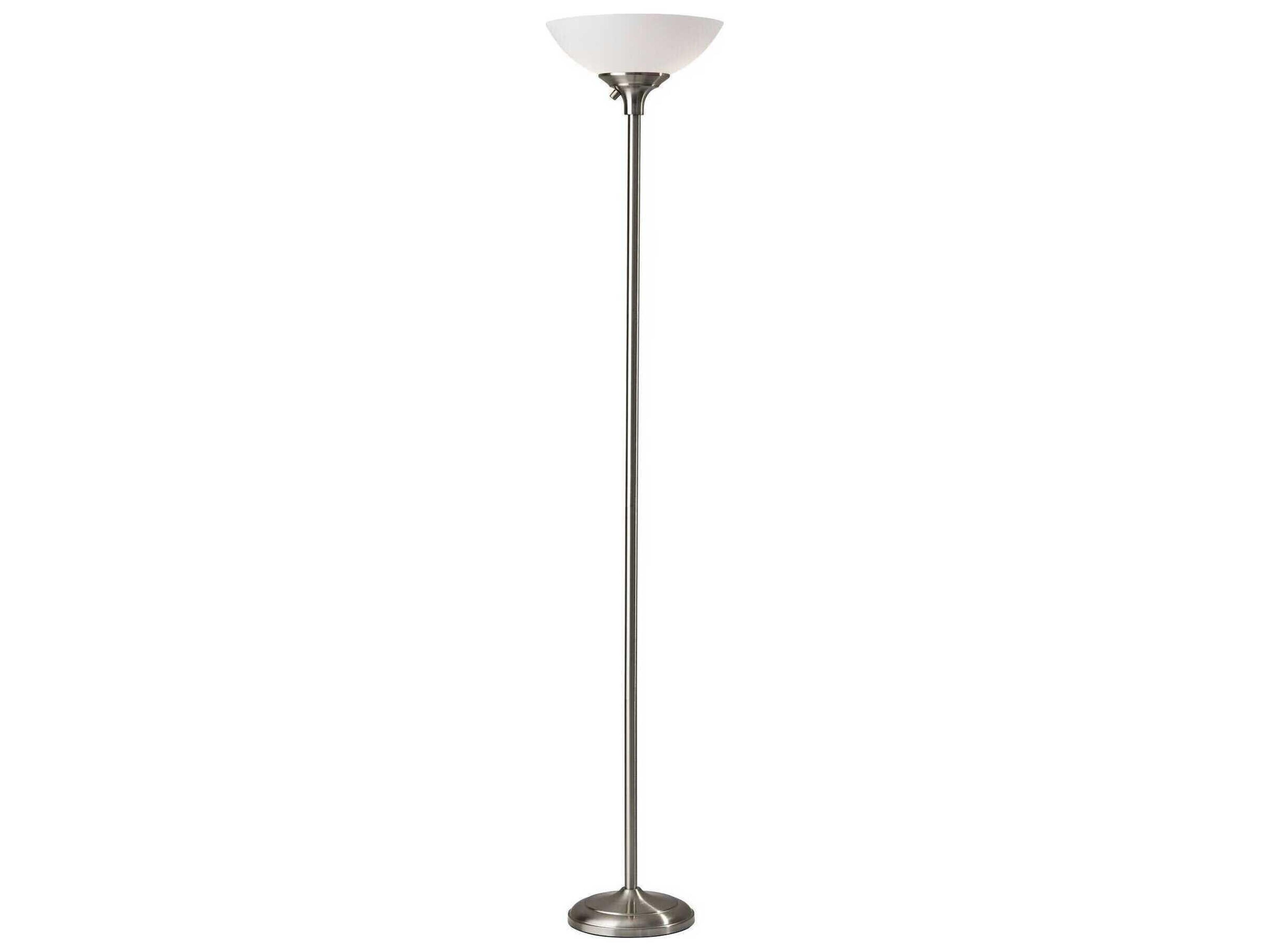 Glenn Floor Lamp Brushed Steel Torchiere