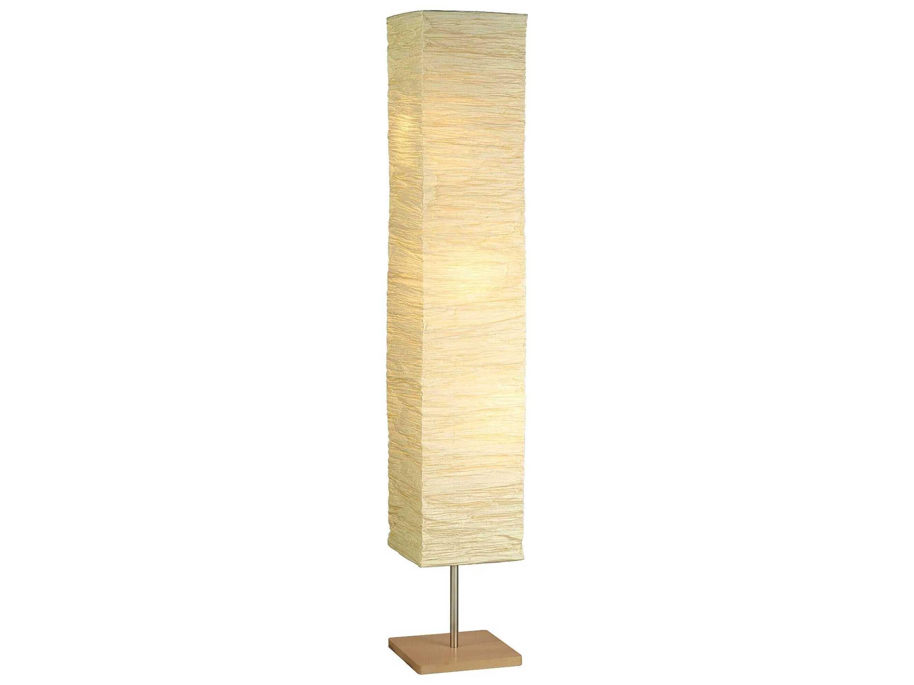 Dune Floor Lamp Natural Rubberwood Crinkle Paper Shade