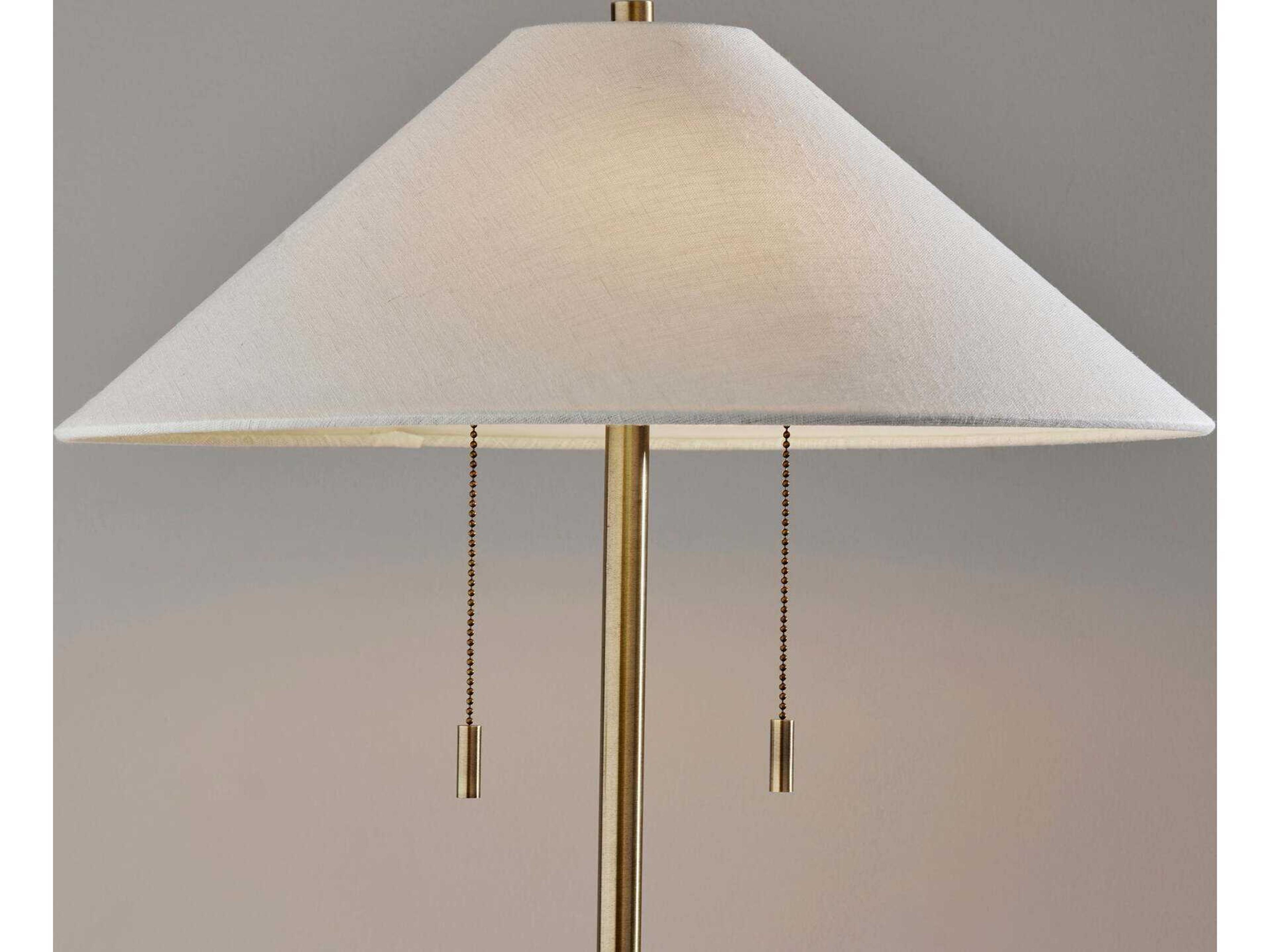 Adesso Claremont Antique Brass Floor Lamp