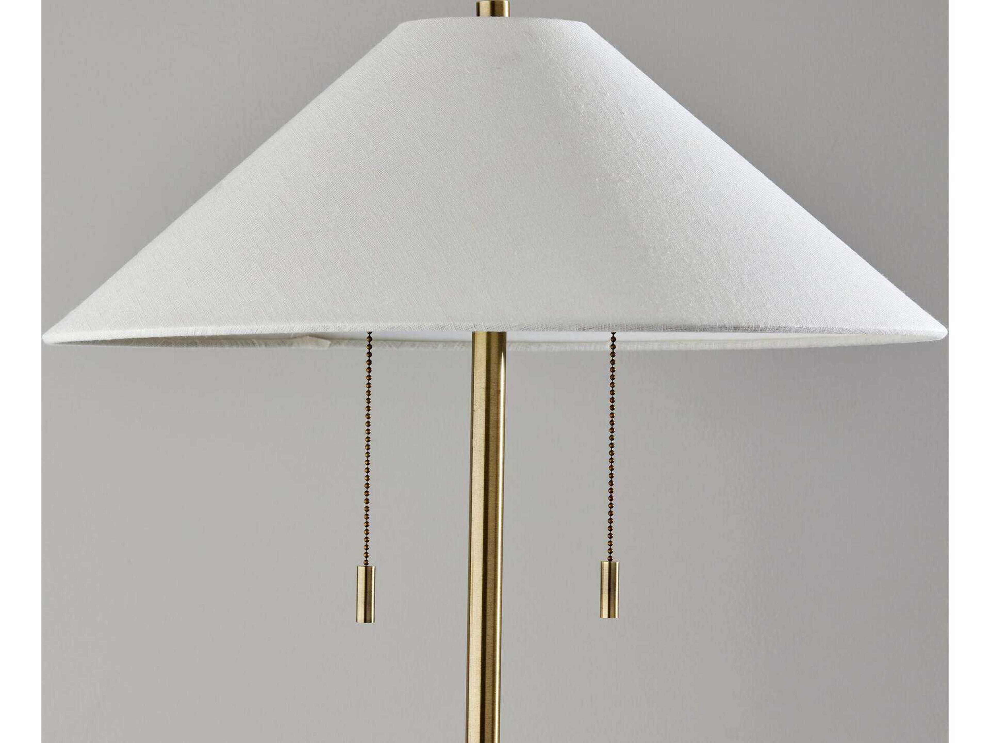 Adesso Claremont Antique Brass Floor Lamp