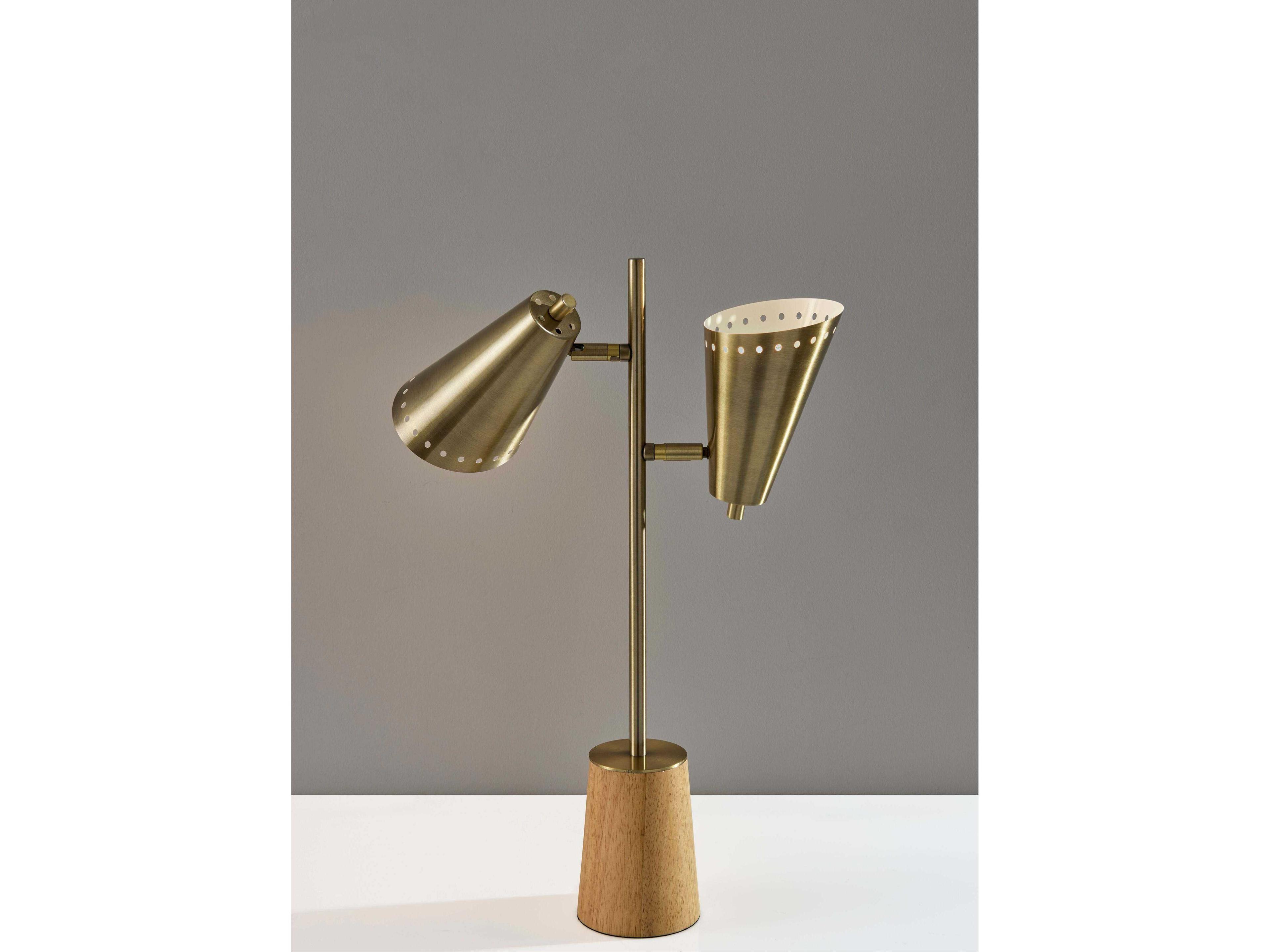 Adesso Josephine Antique Brass Metal Desk Lamp