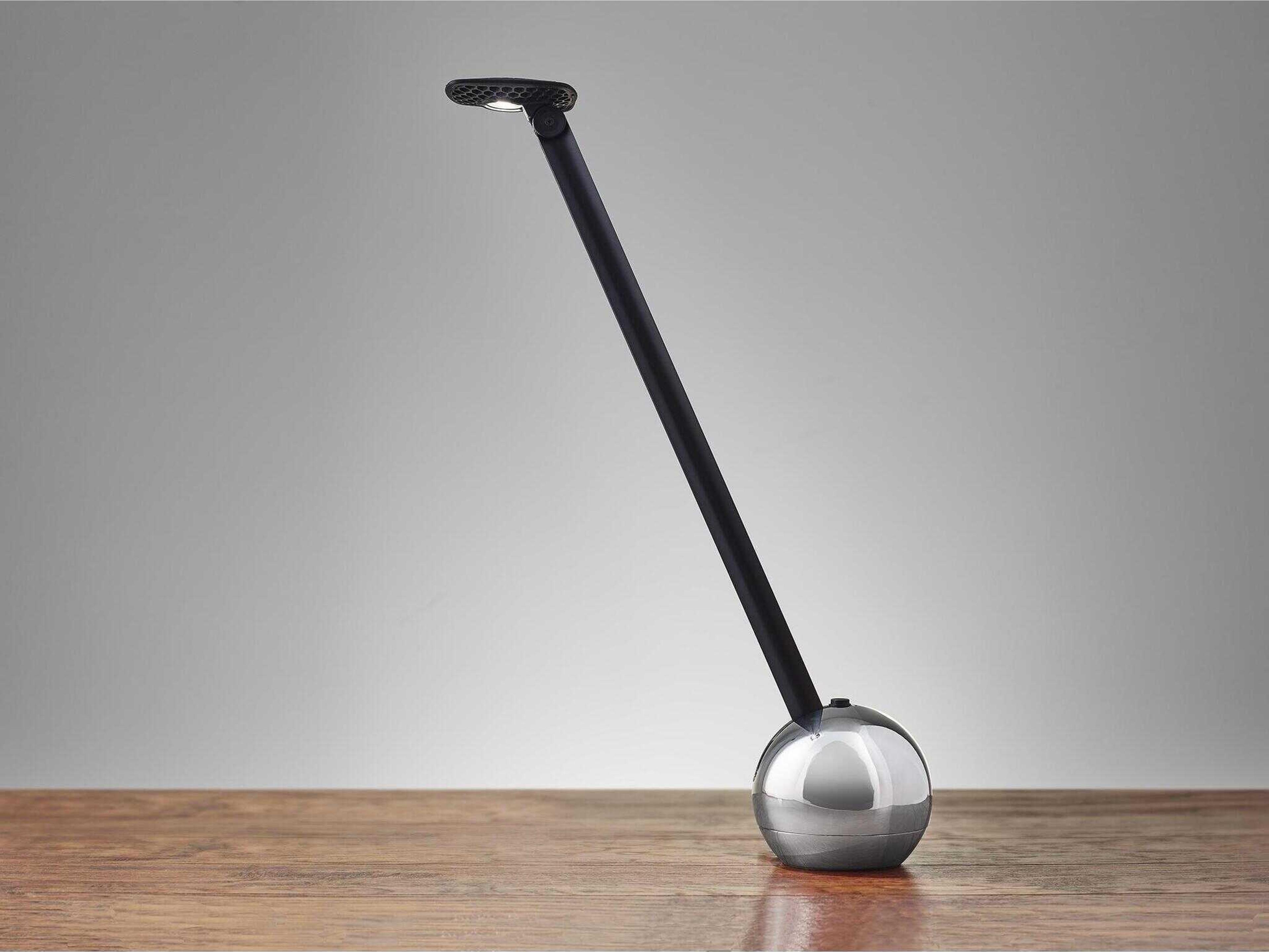 Adesso Kiu Chrome Black Desk Lamp