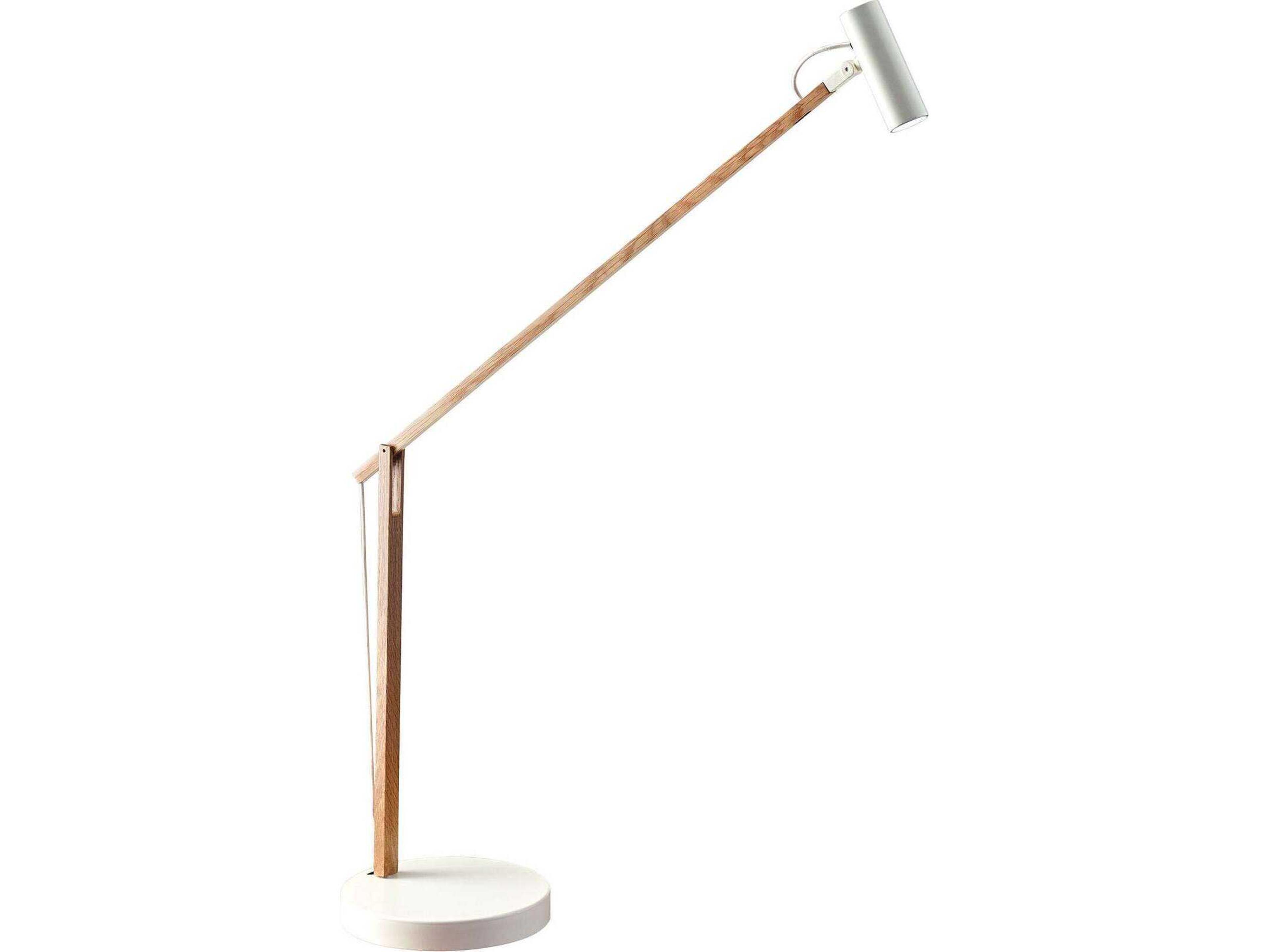 Crane LED Desk Lamp Natural Wood and White Adjustable