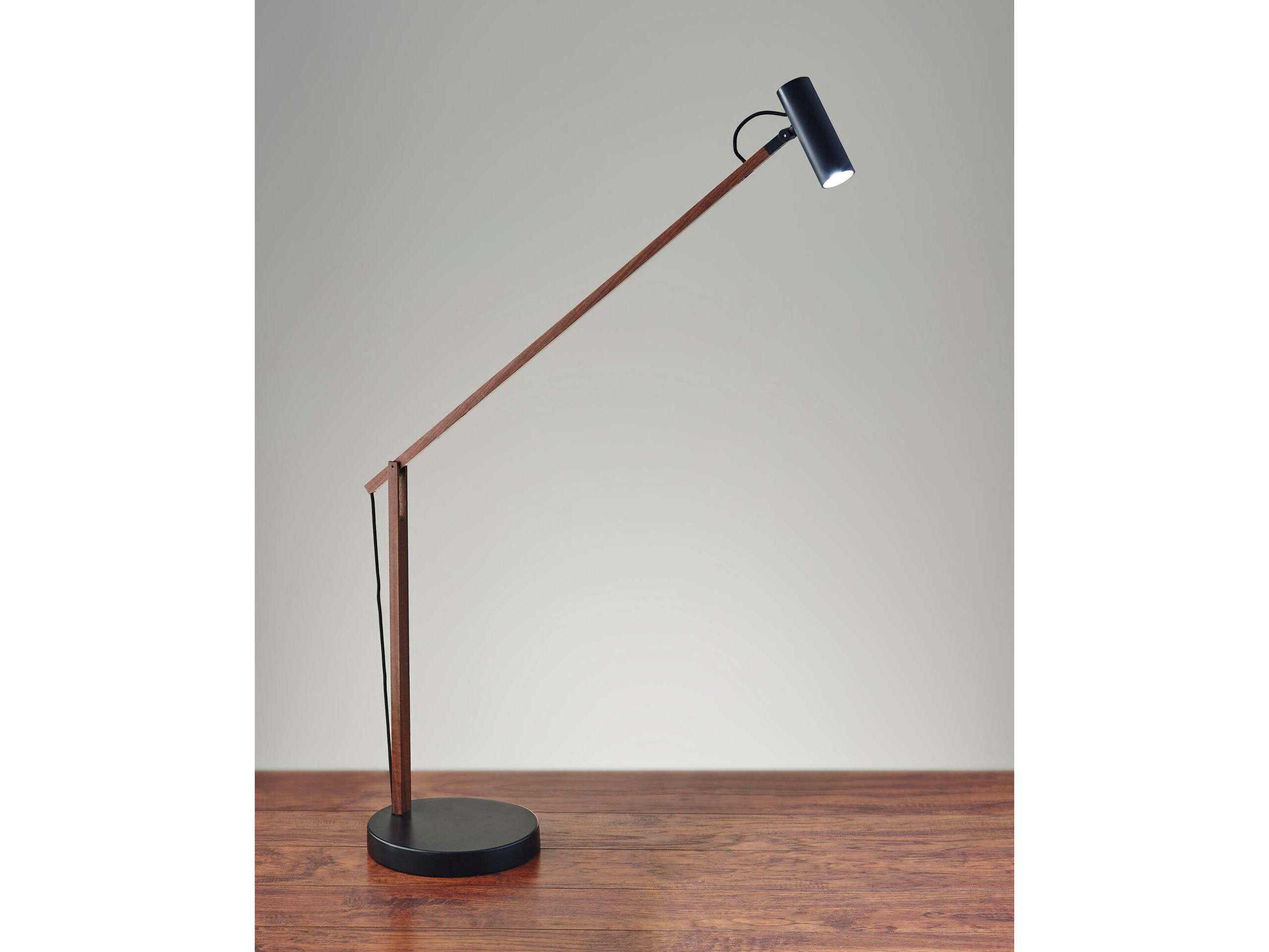 Adesso Crane Walnut Black Desk Lamp