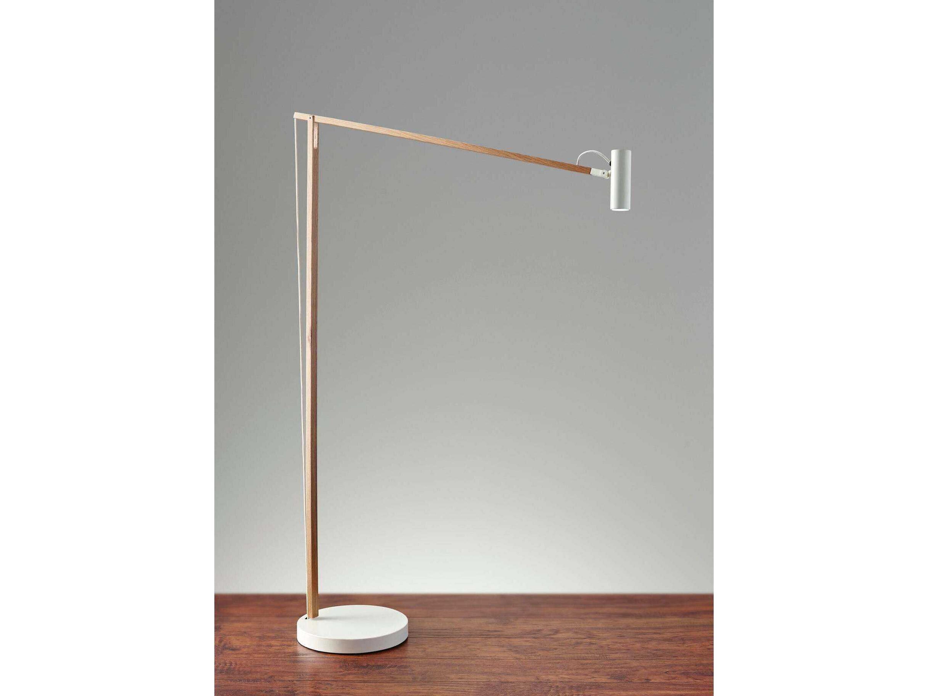 Adesso Crane Natural Ash White Brown Floor Lamp