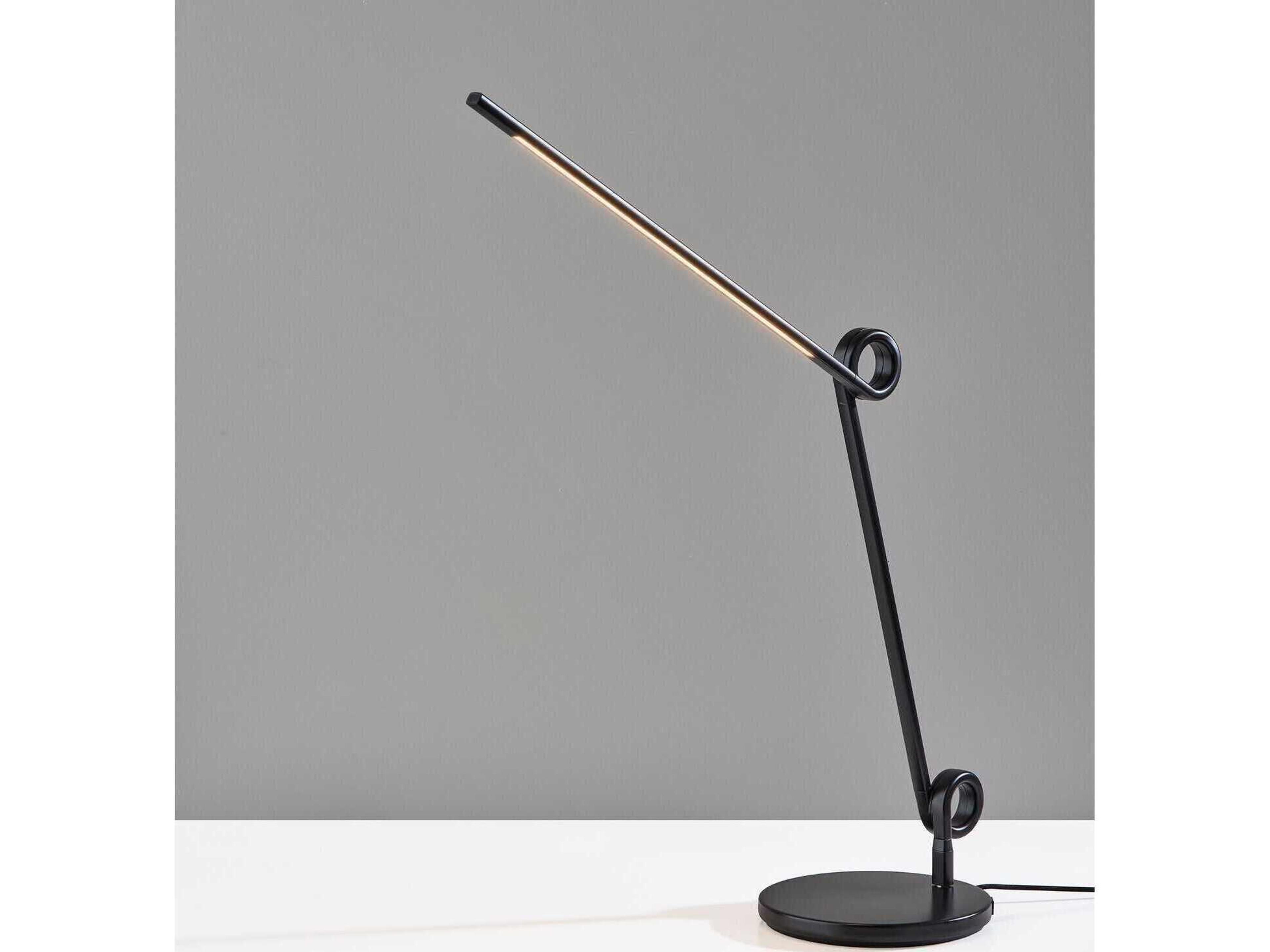 Adesso Knot Black Aluminum Tube With Frosted Shade Desk Lamp