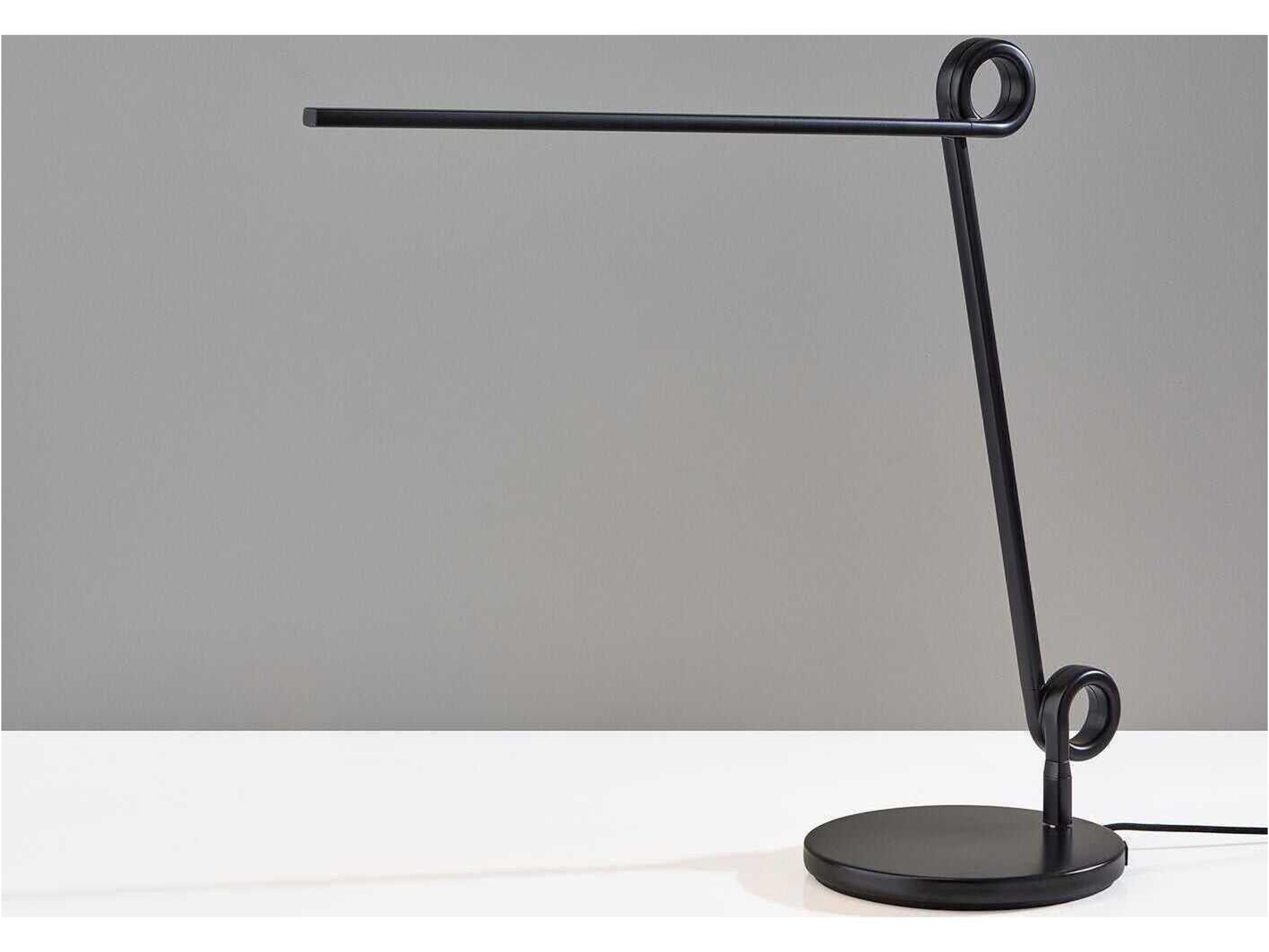 Adesso Knot Black Aluminum Tube With Frosted Shade Desk Lamp