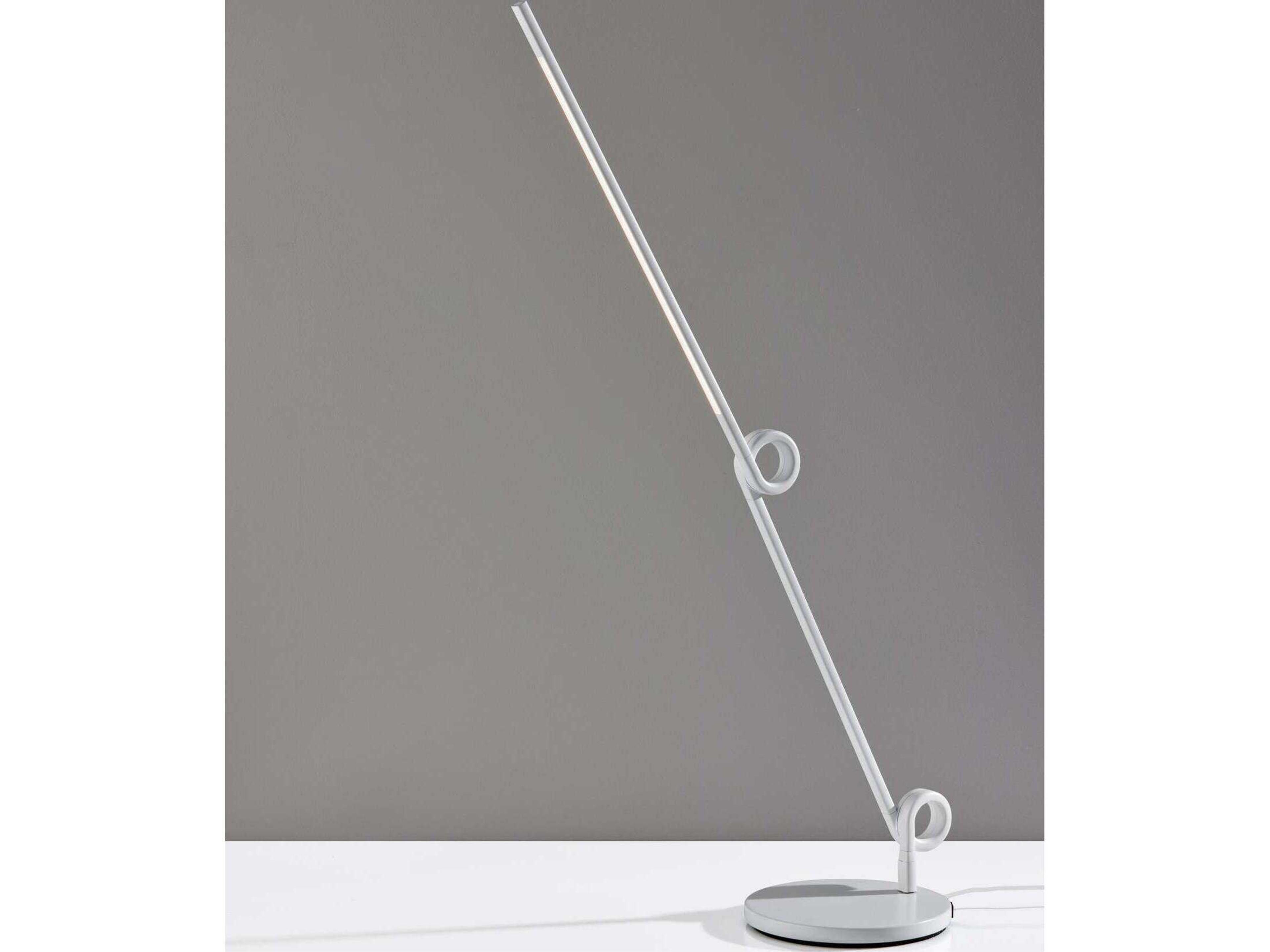 Adesso Knot White Aluminum Tube With Frosted Shade Desk Lamp