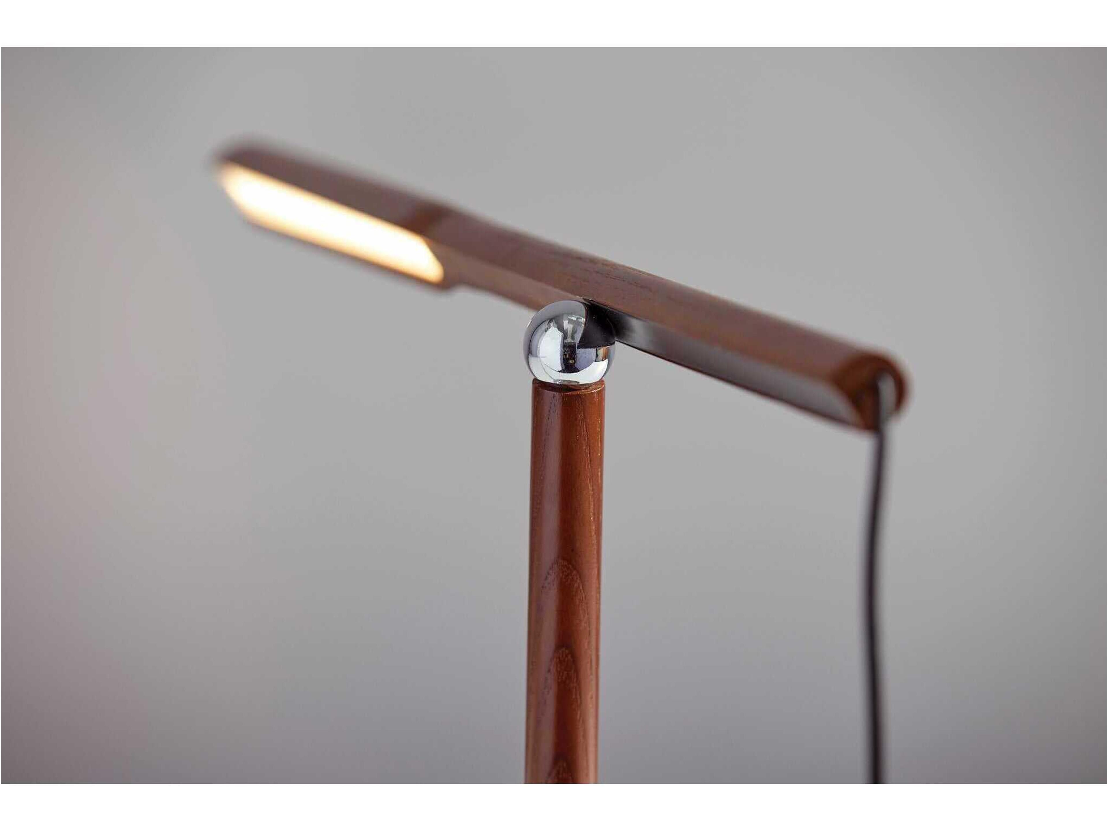 Adesso Gravity Walnut Ash Black Desk Lamp
