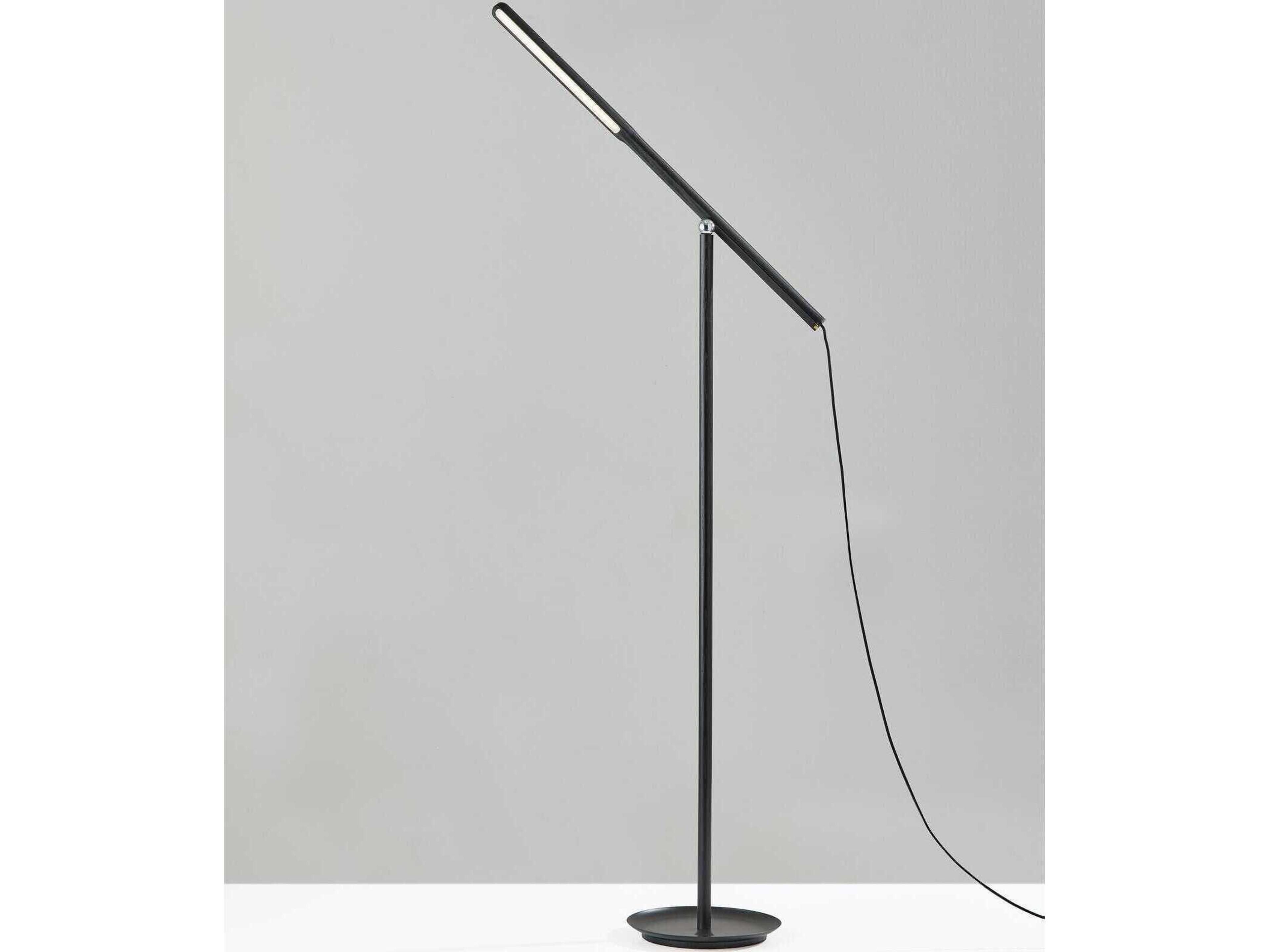 Adesso Gravity Black Ash Wood Floor Lamp