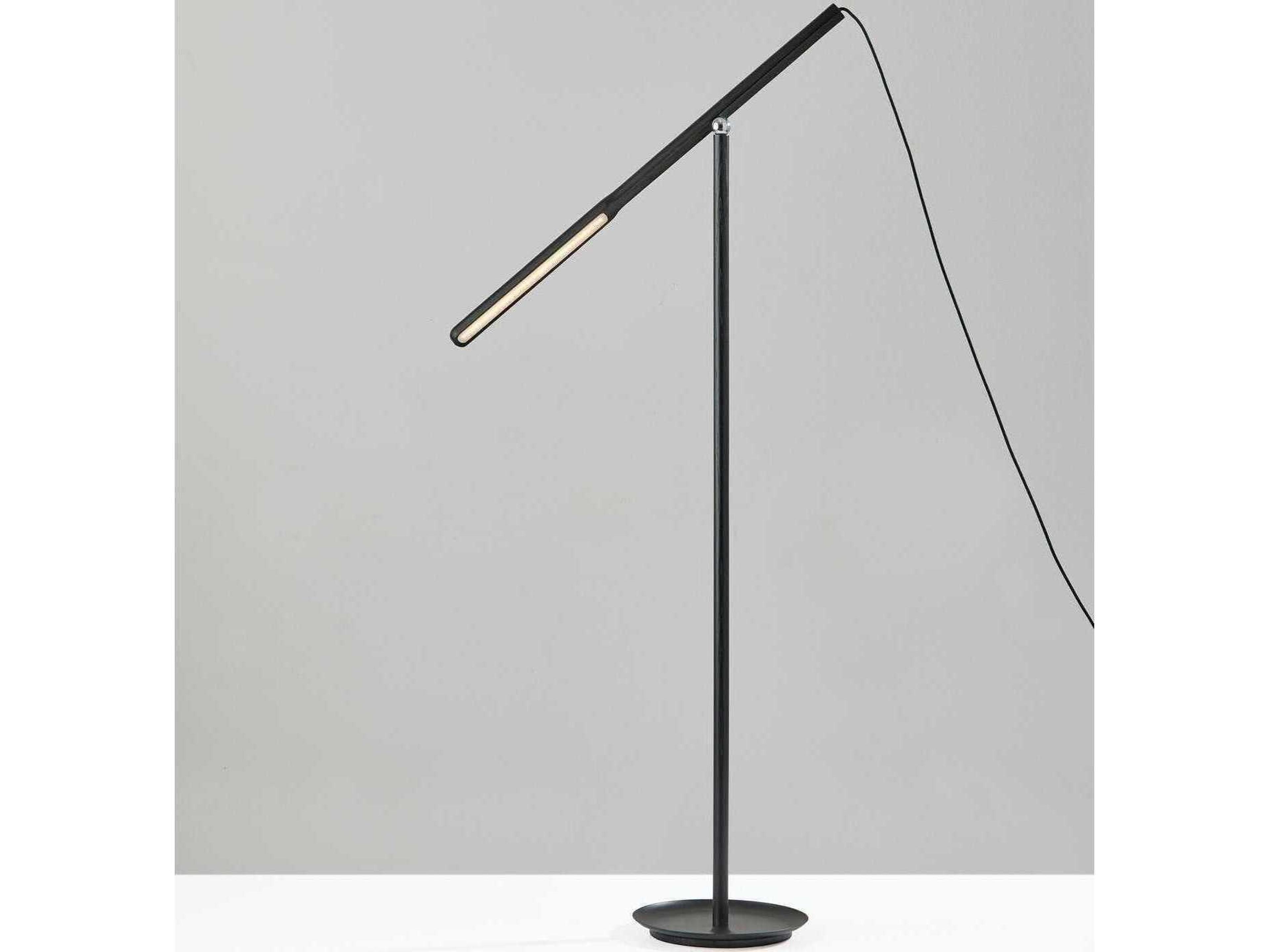 Adesso Gravity Black Ash Wood Floor Lamp