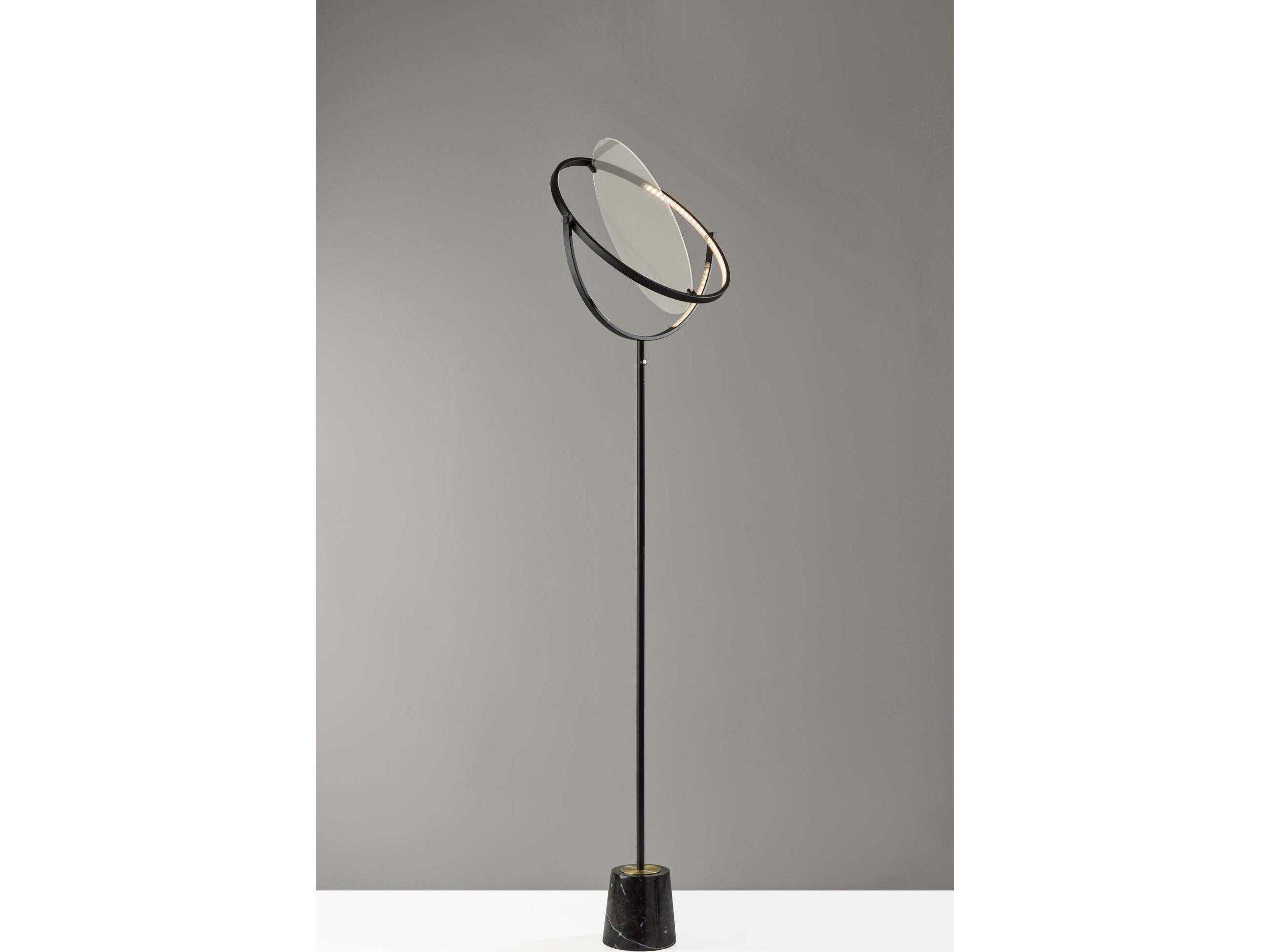 Adesso Orsa Black Frosted Diffuser Floor Lamp