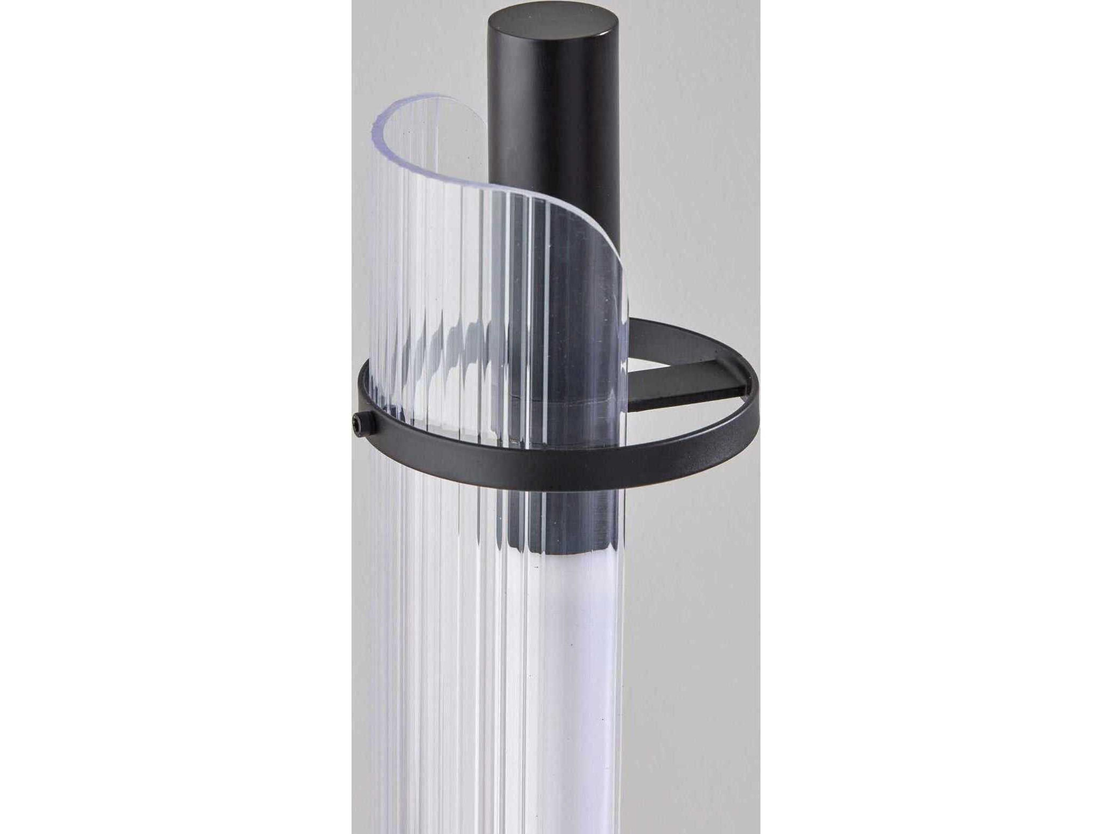 Adesso Flair Black Antique Brass Clear Ribbed Acrylic Buffet Lamp