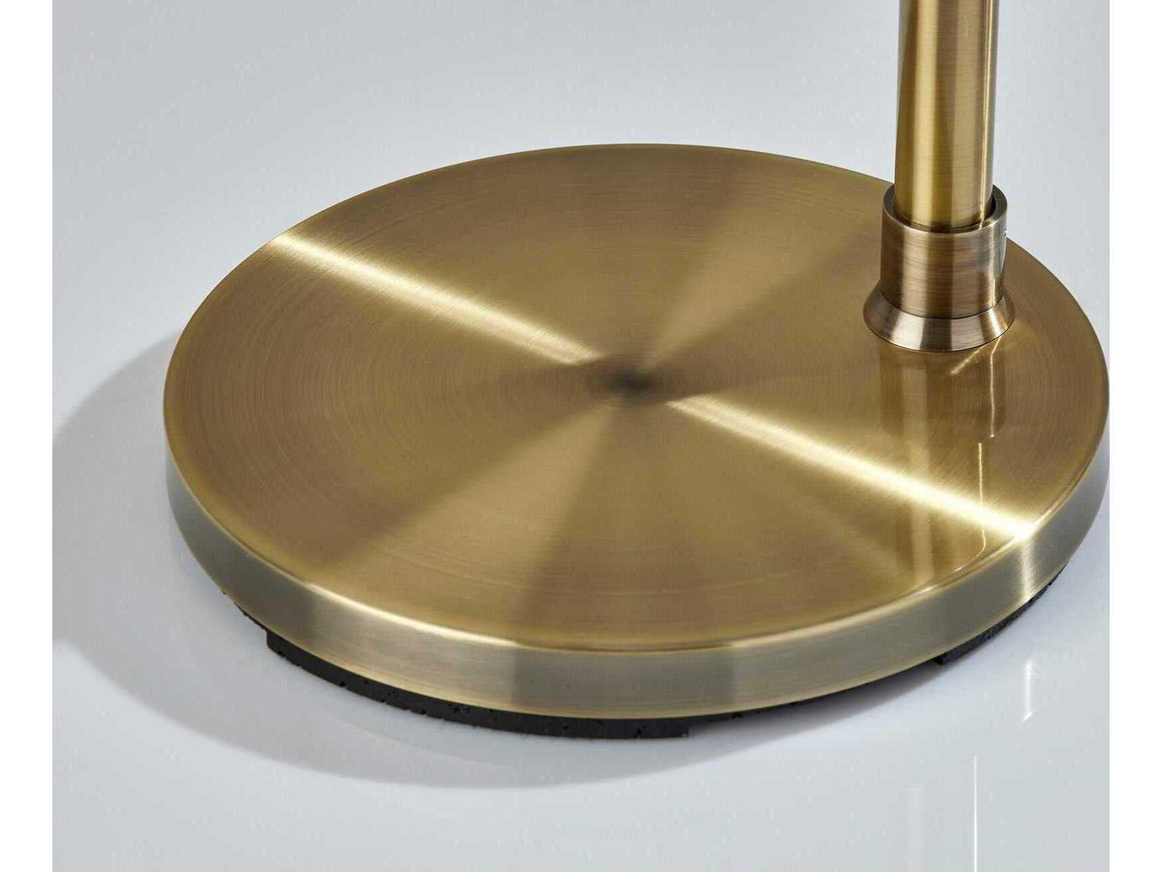 Adesso Max Antique Brass Floor Lamp