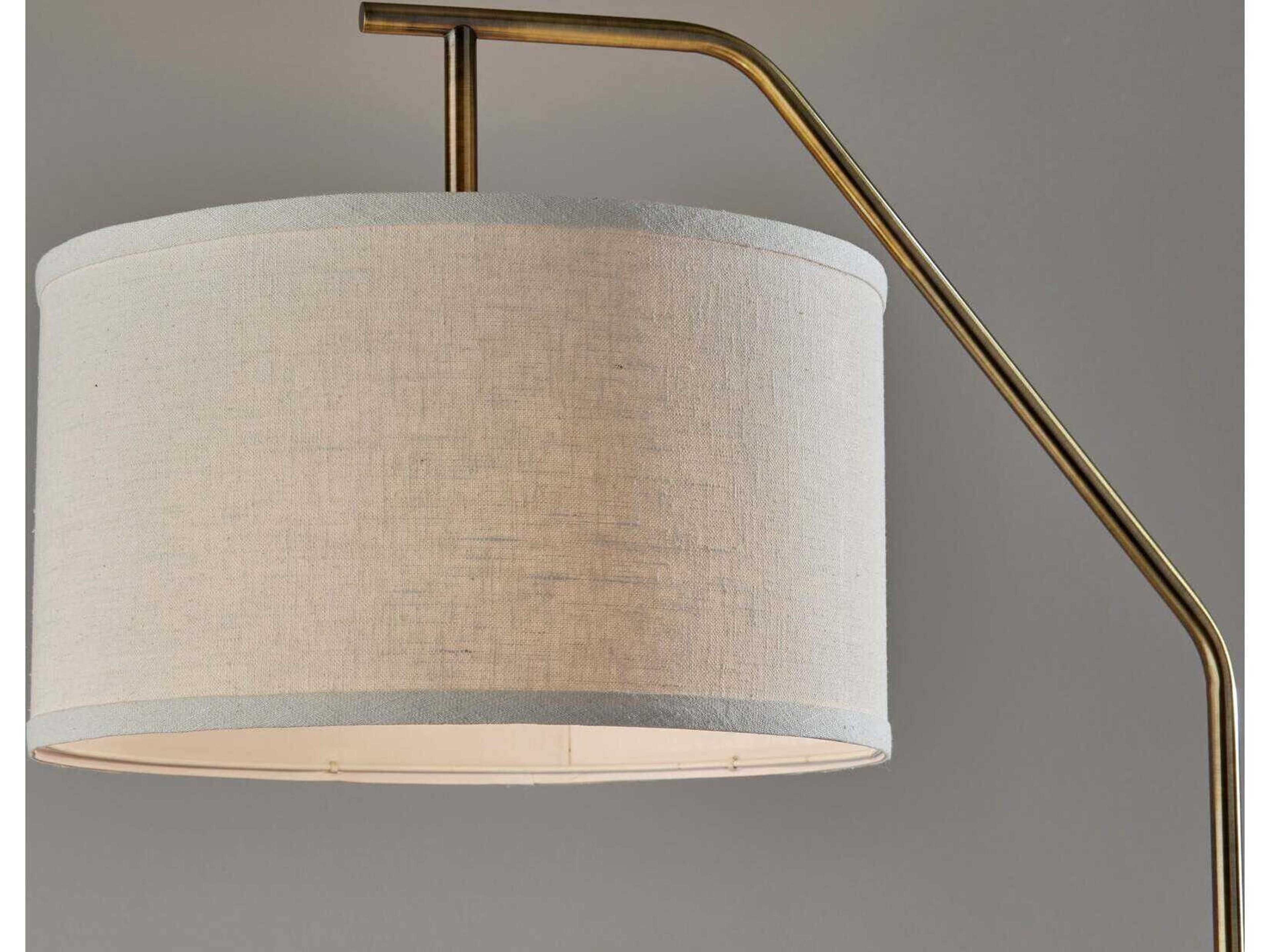 Adesso Max Antique Brass Floor Lamp