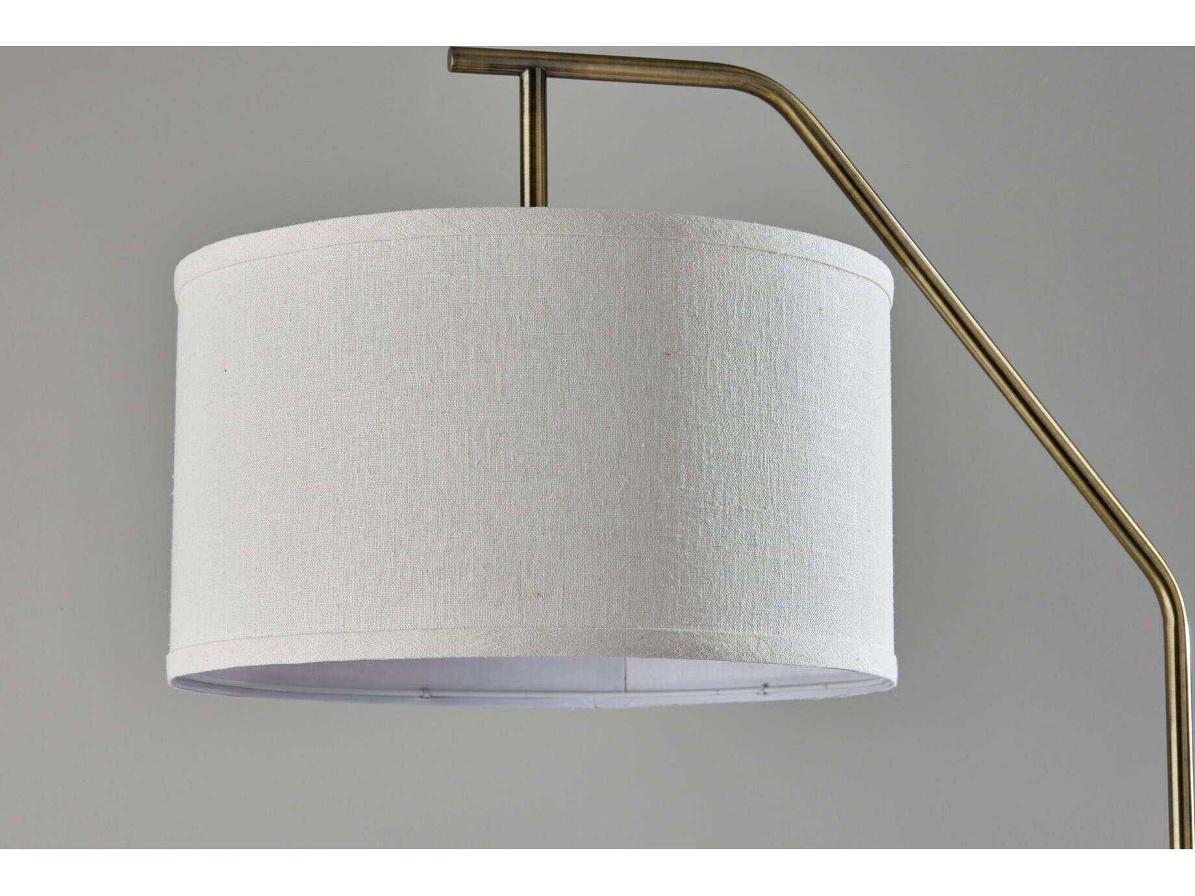 Adesso Max Antique Brass Floor Lamp