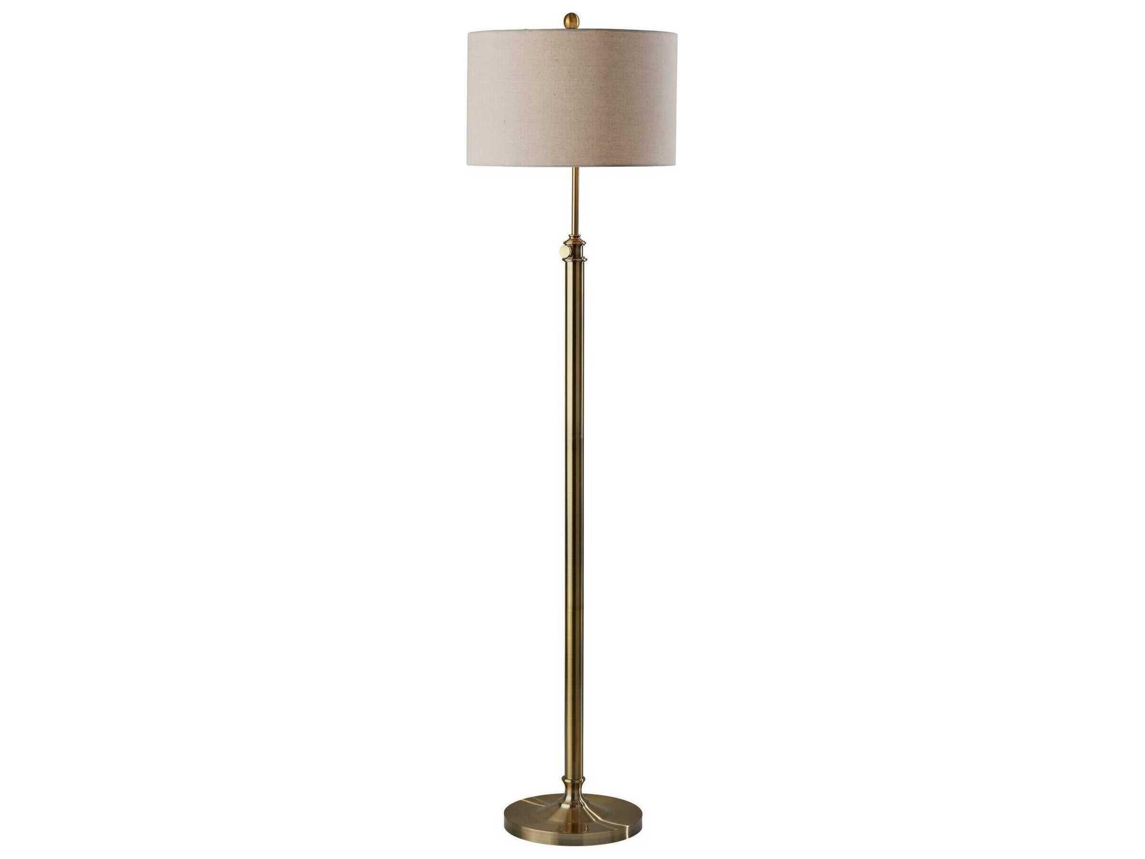 Barton Floor Lamp Antique Brass Adjustable Height