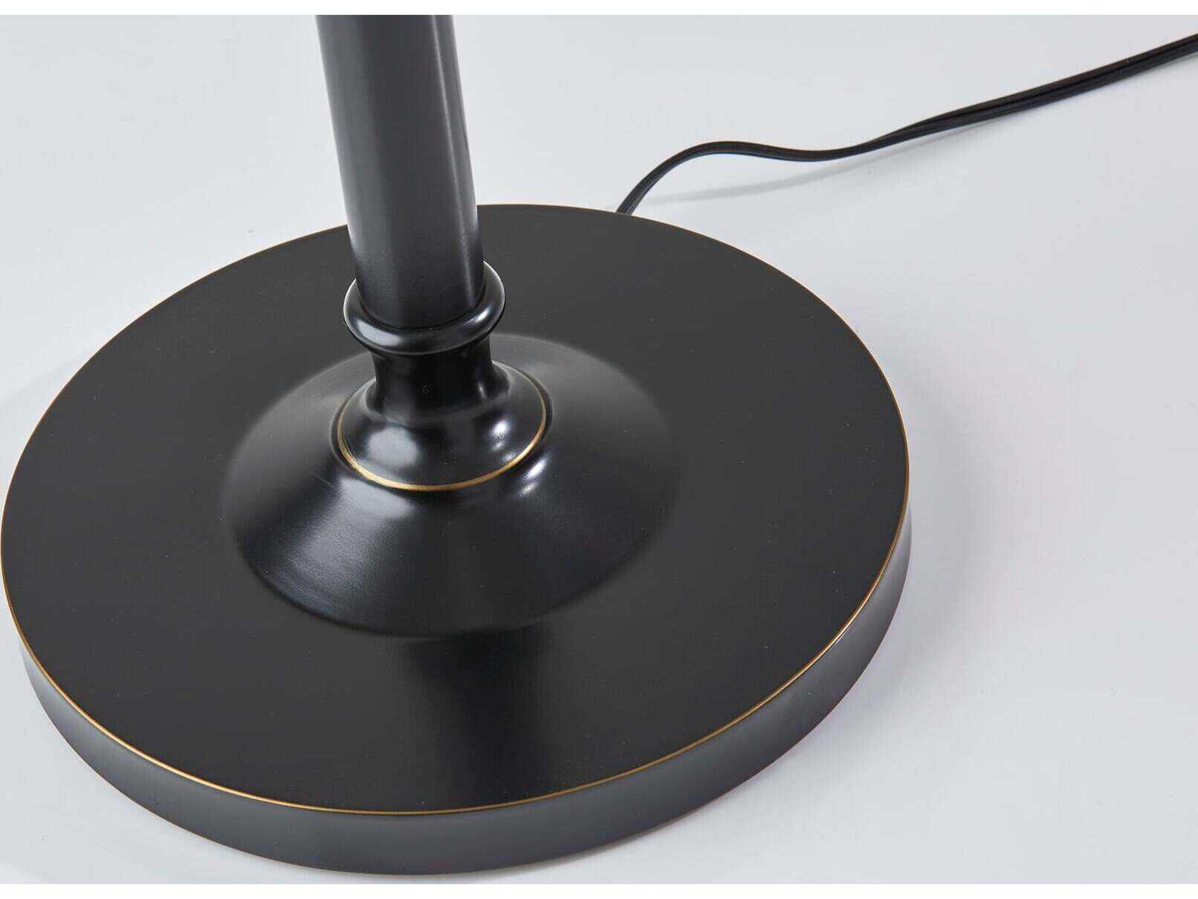 Adesso Barton Antique Bronze Oatmeal Linen Floor Lamp