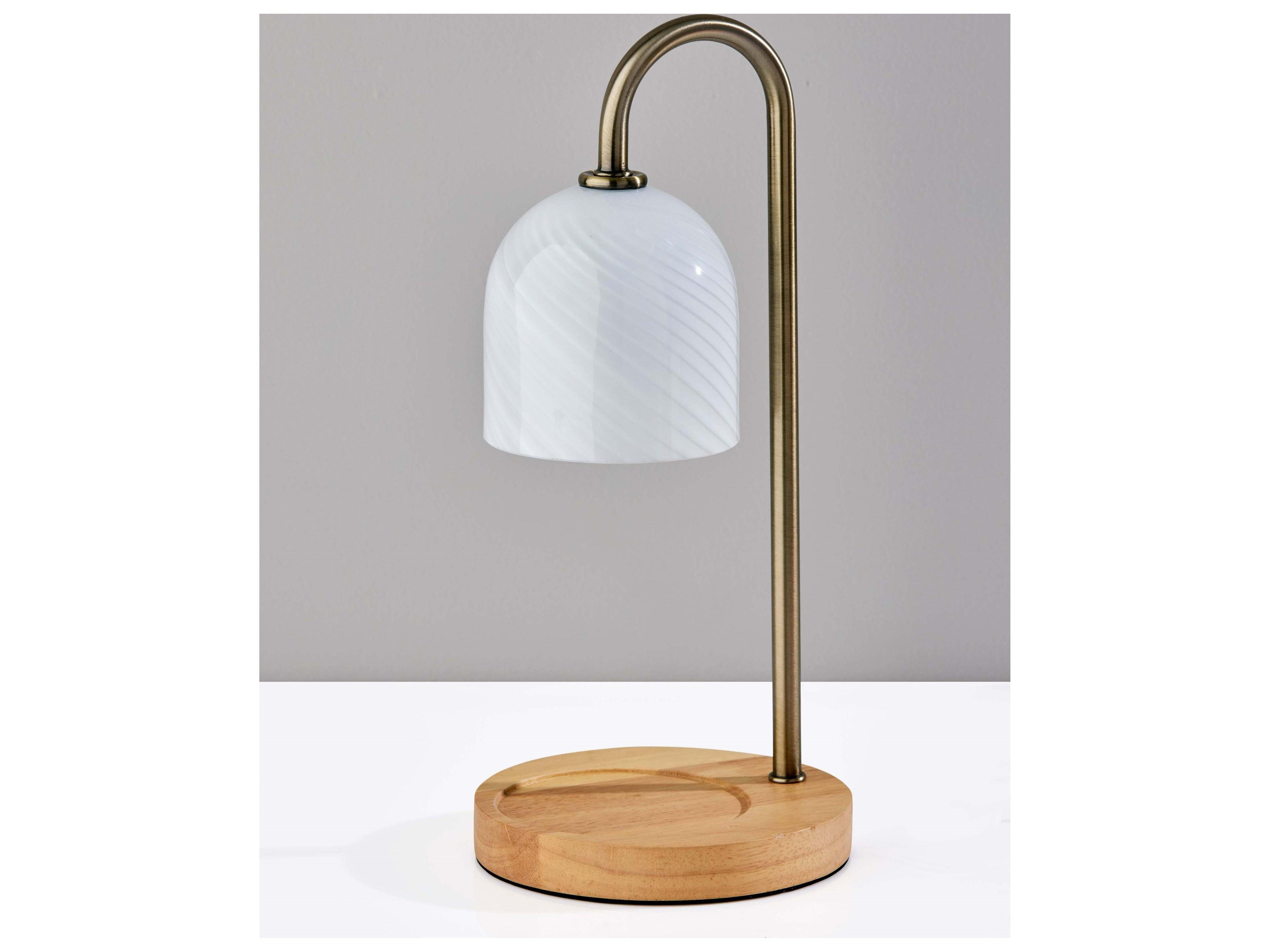 Adesso Alcott Antique Brass Table Lamp