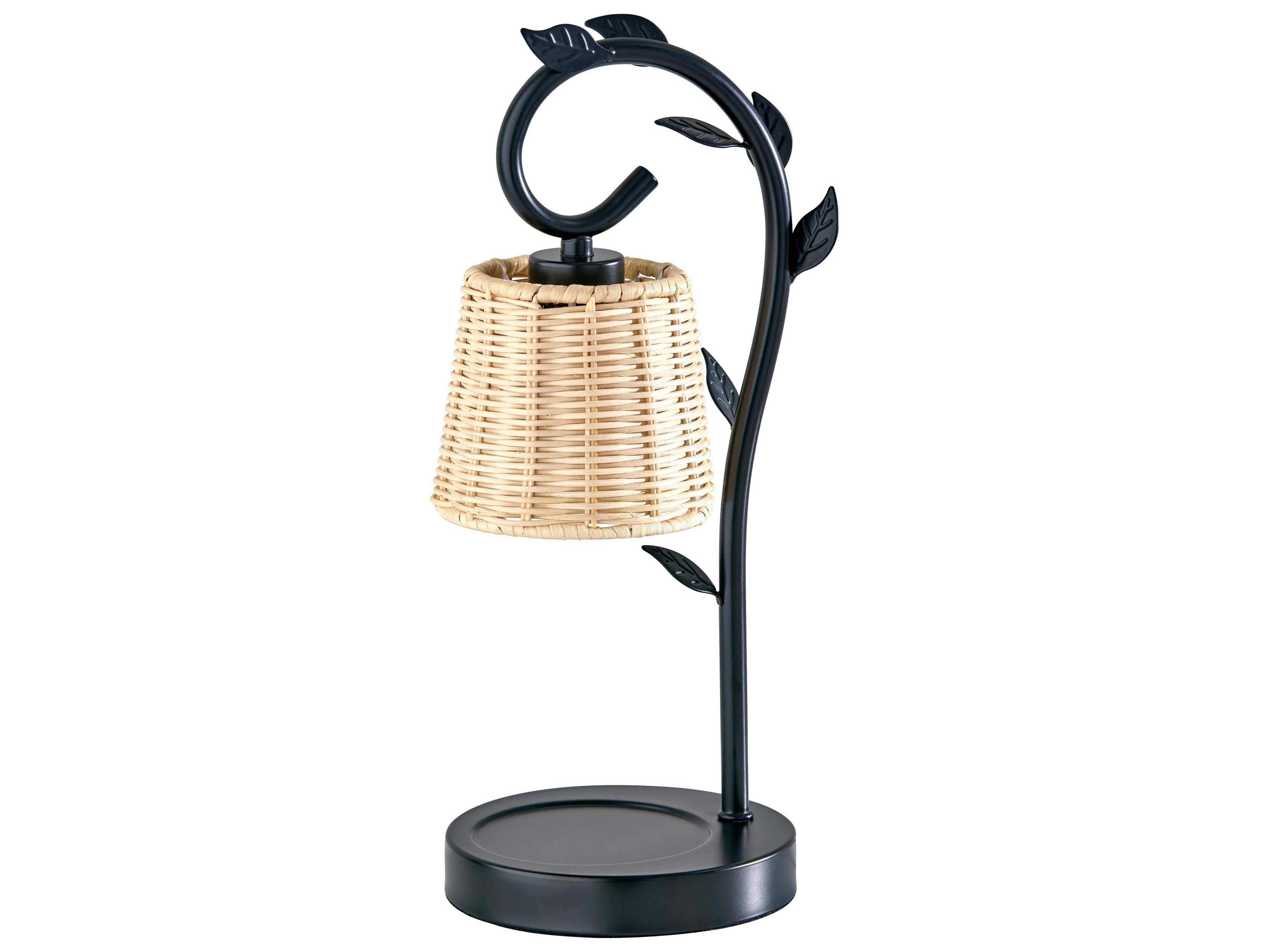 Ivy Candlewarmer Lamp with Natural Rattan Shade