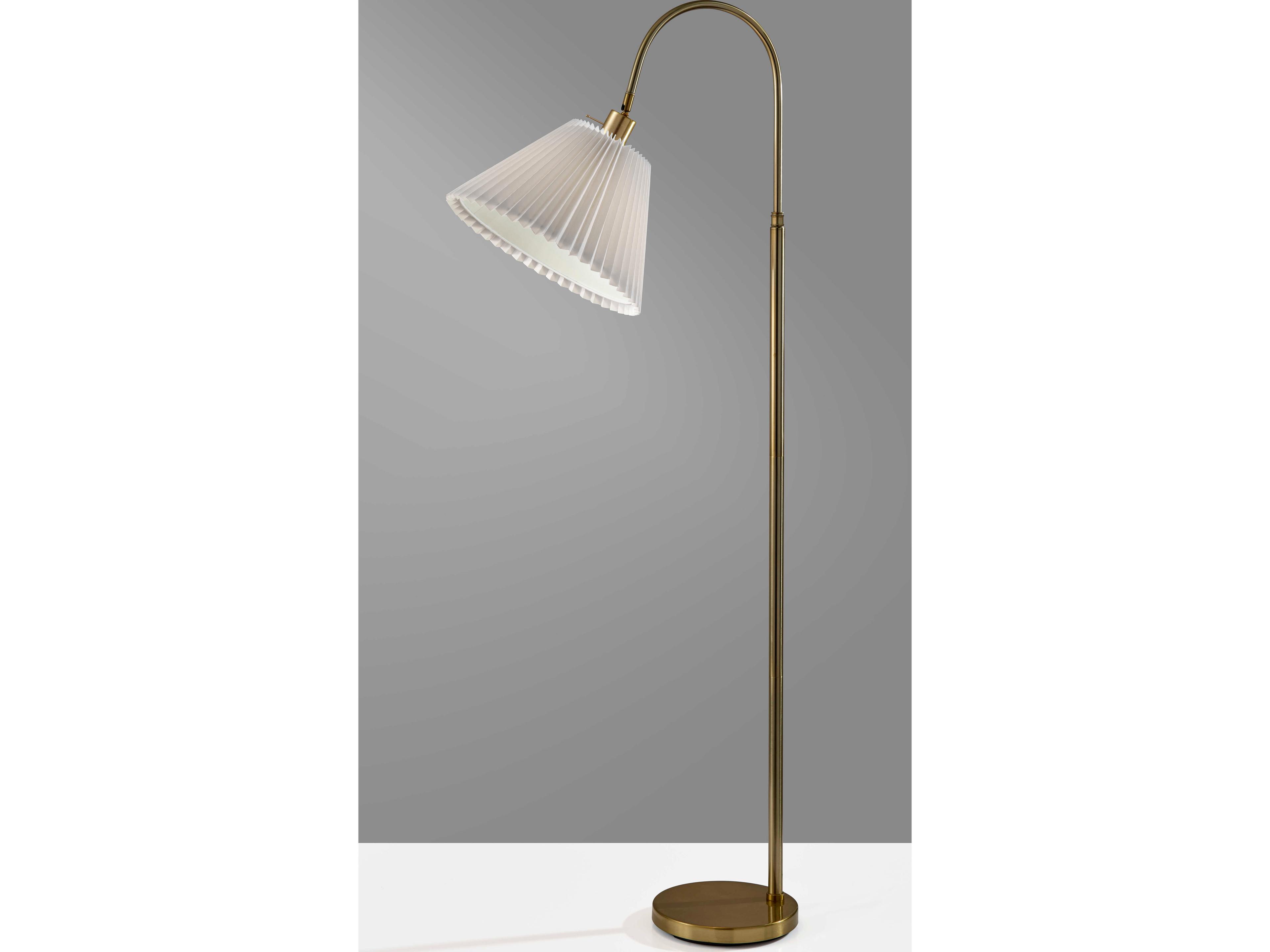 Adesso Thalia Antique Brass Floor Lamp