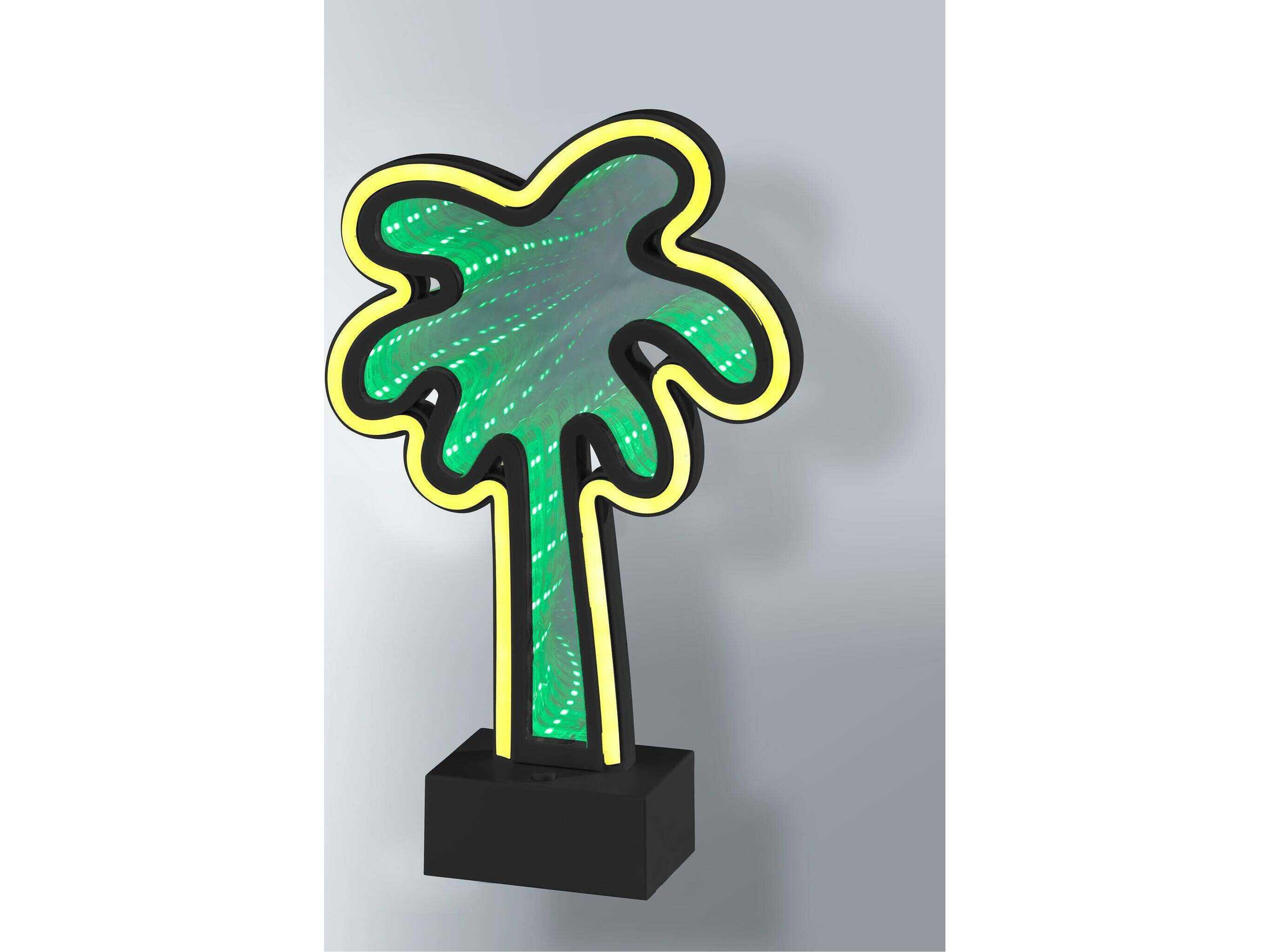 Adesso Infinity Black Mirrored Plastic With Neon Border Table Lamp