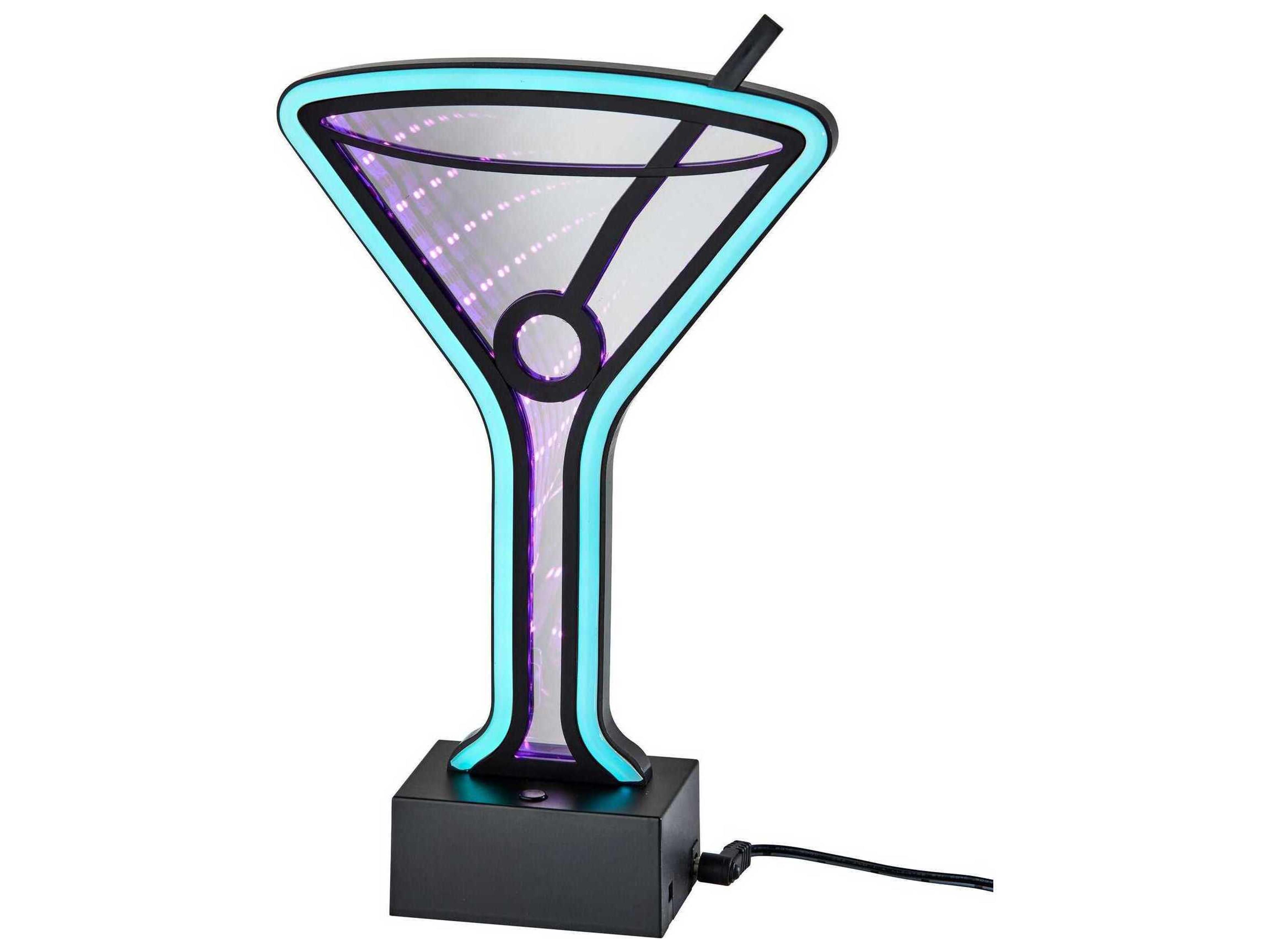 Infinity Neon Martini Glass Table Lamp Wall Mountable