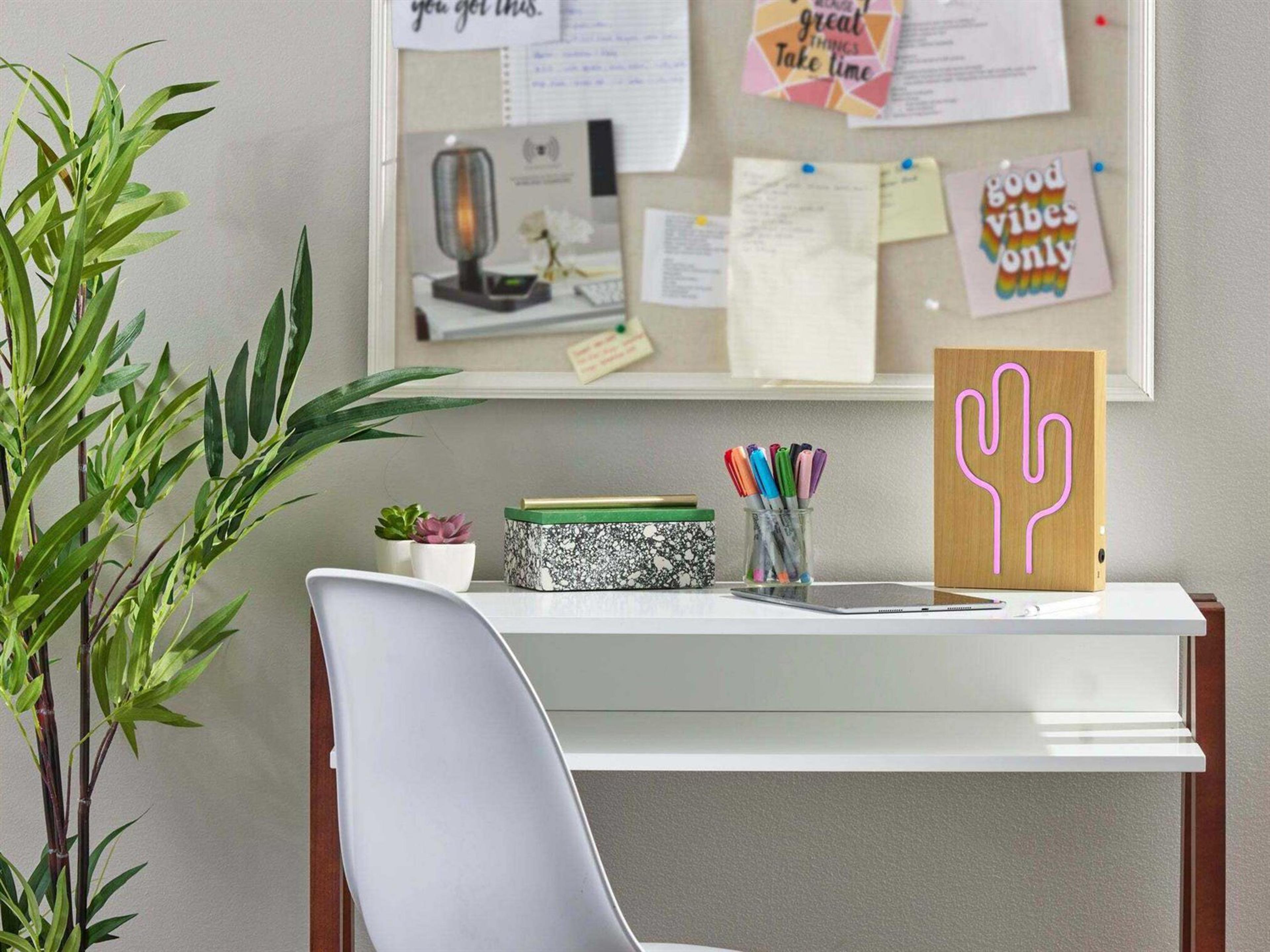 Adesso Neon Beige Brown Table Lamp