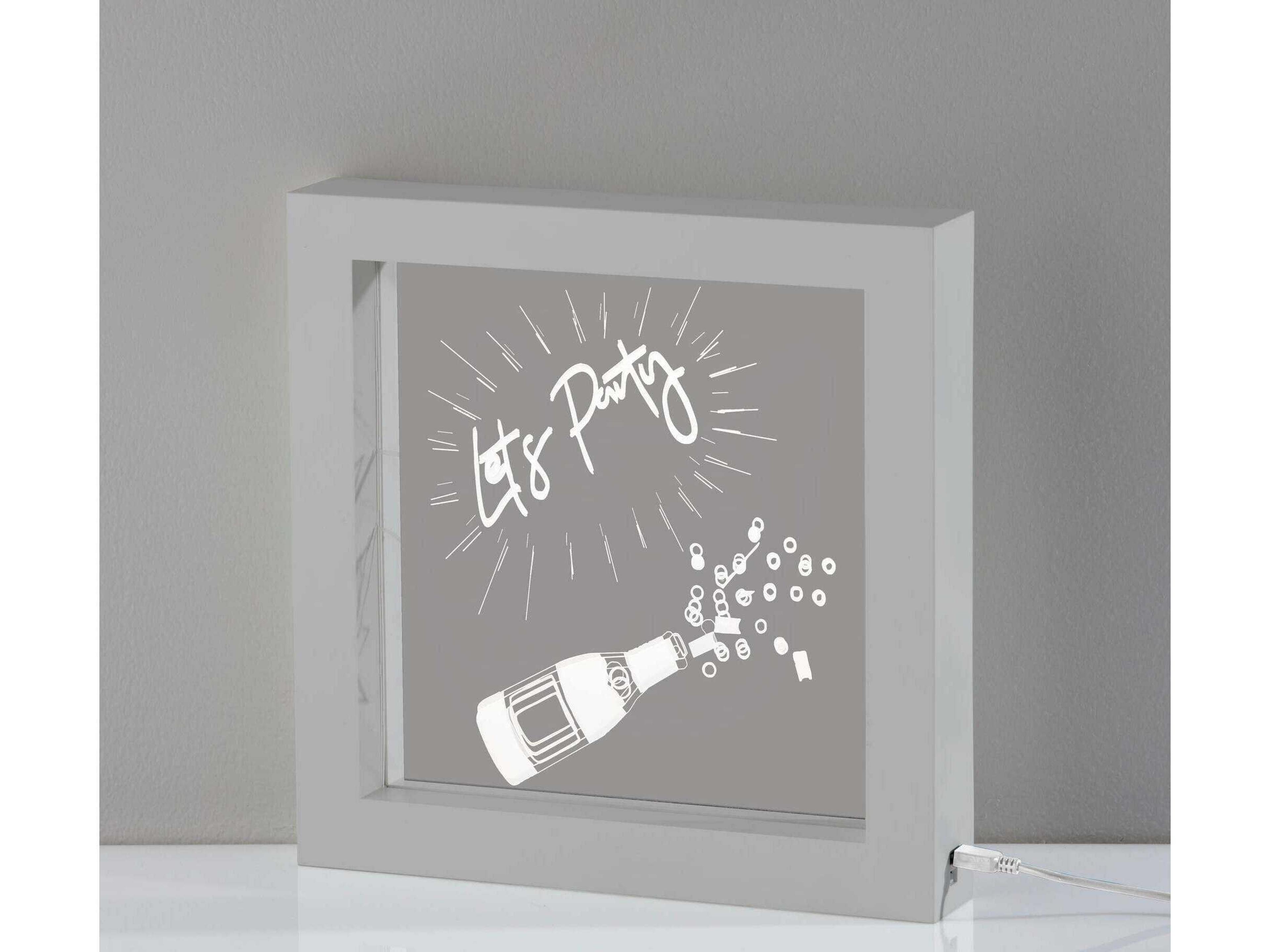 Adesso Light Box Silver Plastic Table Lamp