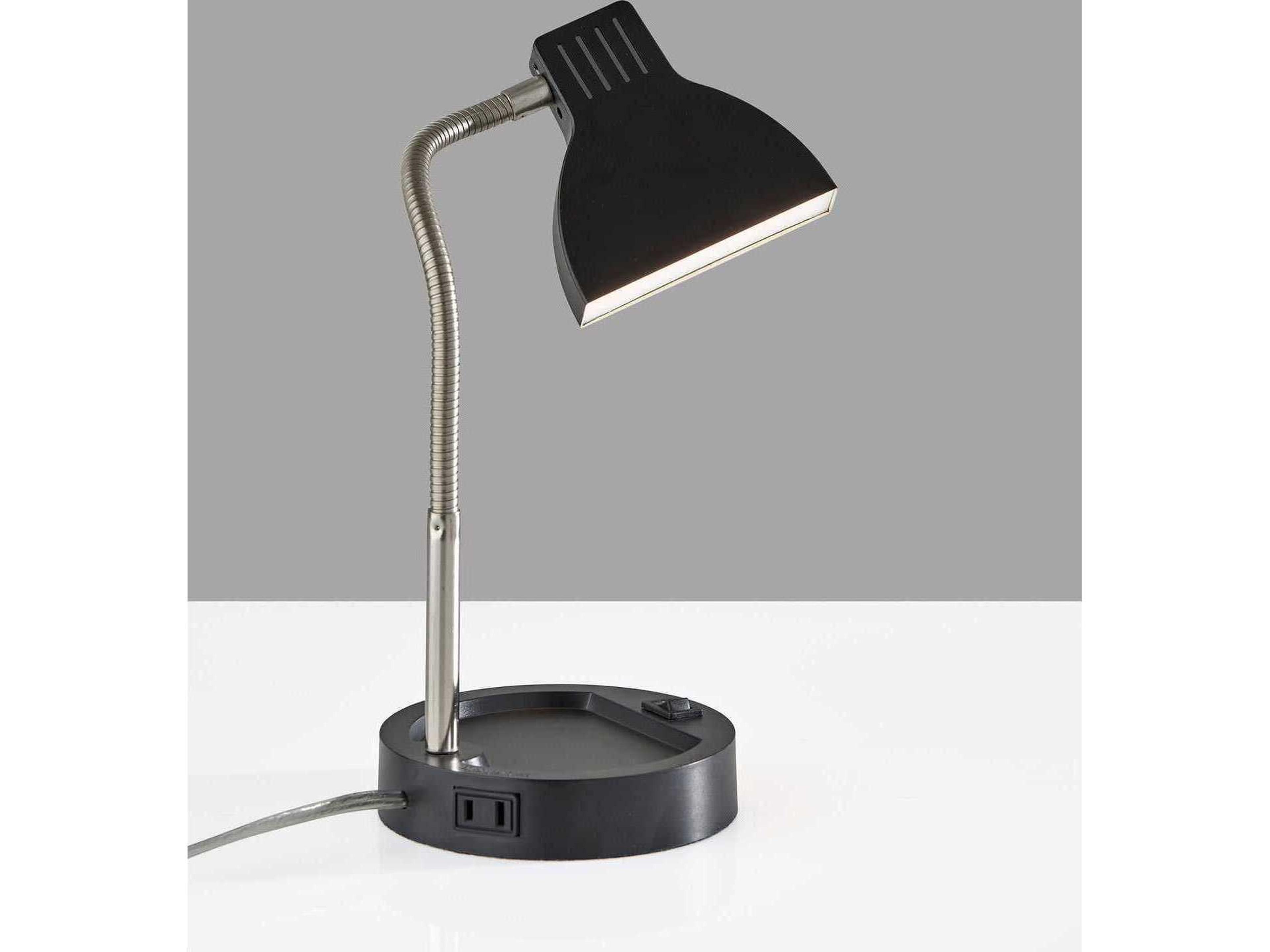 Adesso Slender Black Plastic Desk Lamp