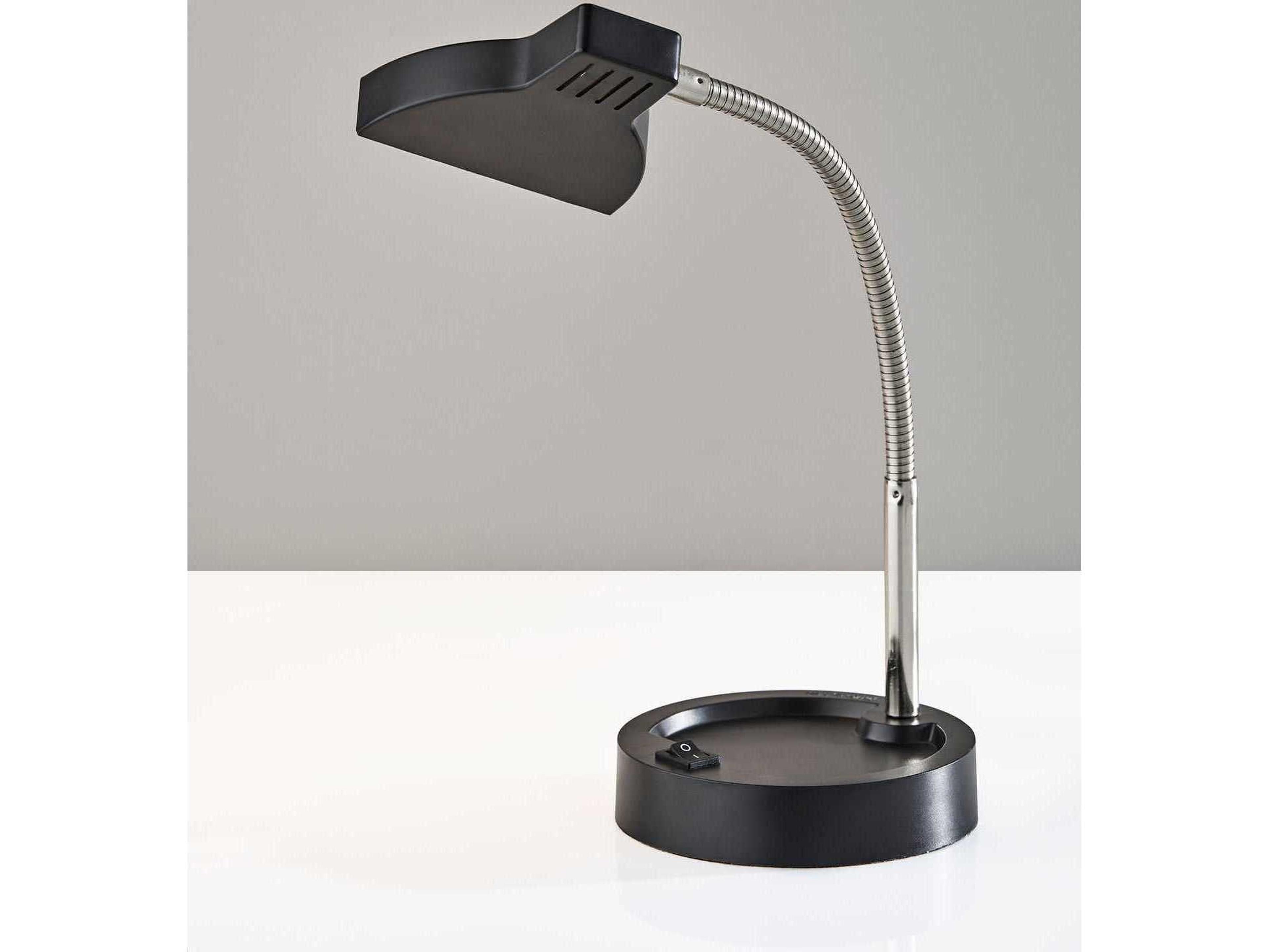 Adesso Slender Black Plastic Desk Lamp