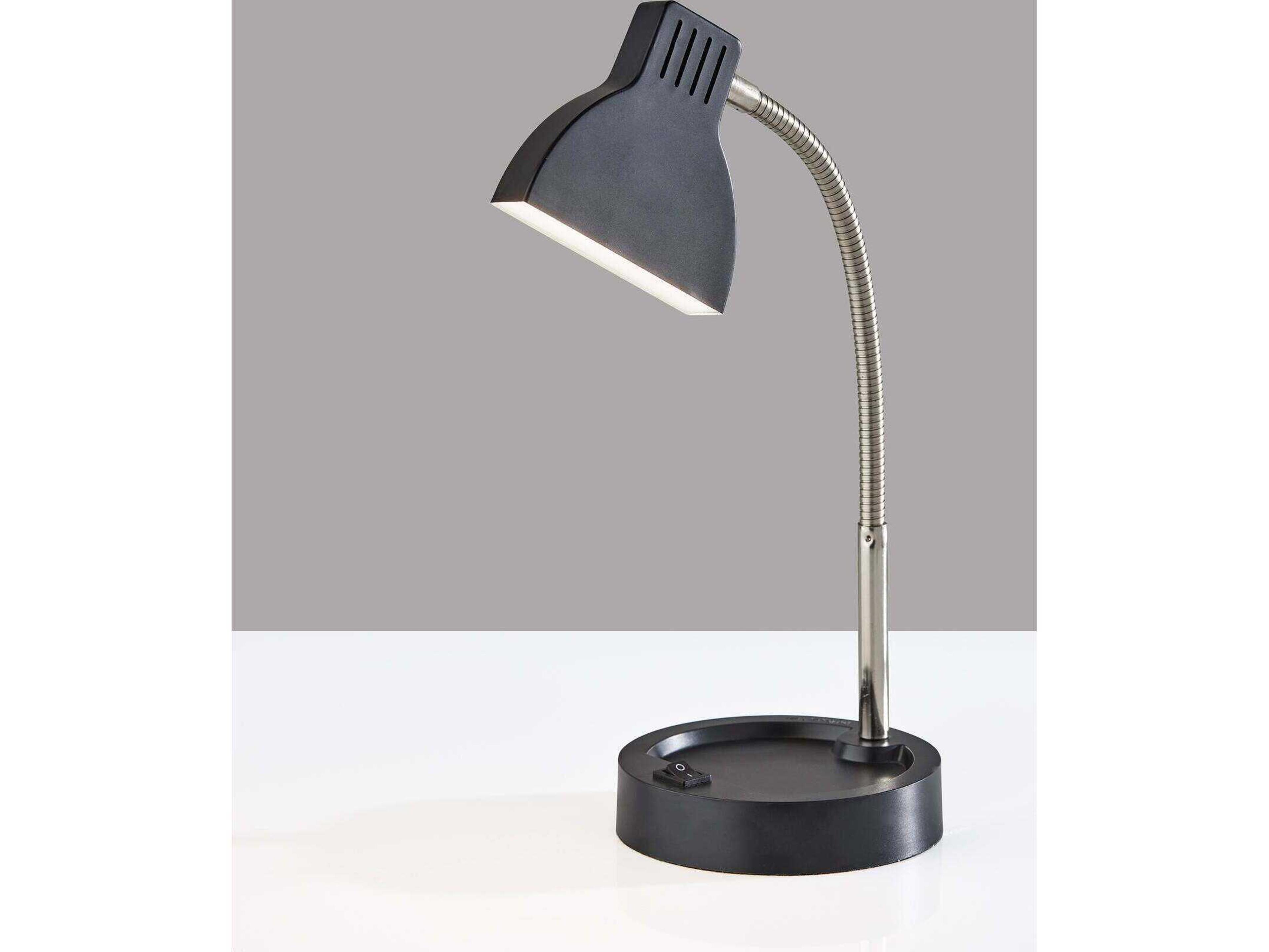 Adesso Slender Black Plastic Desk Lamp