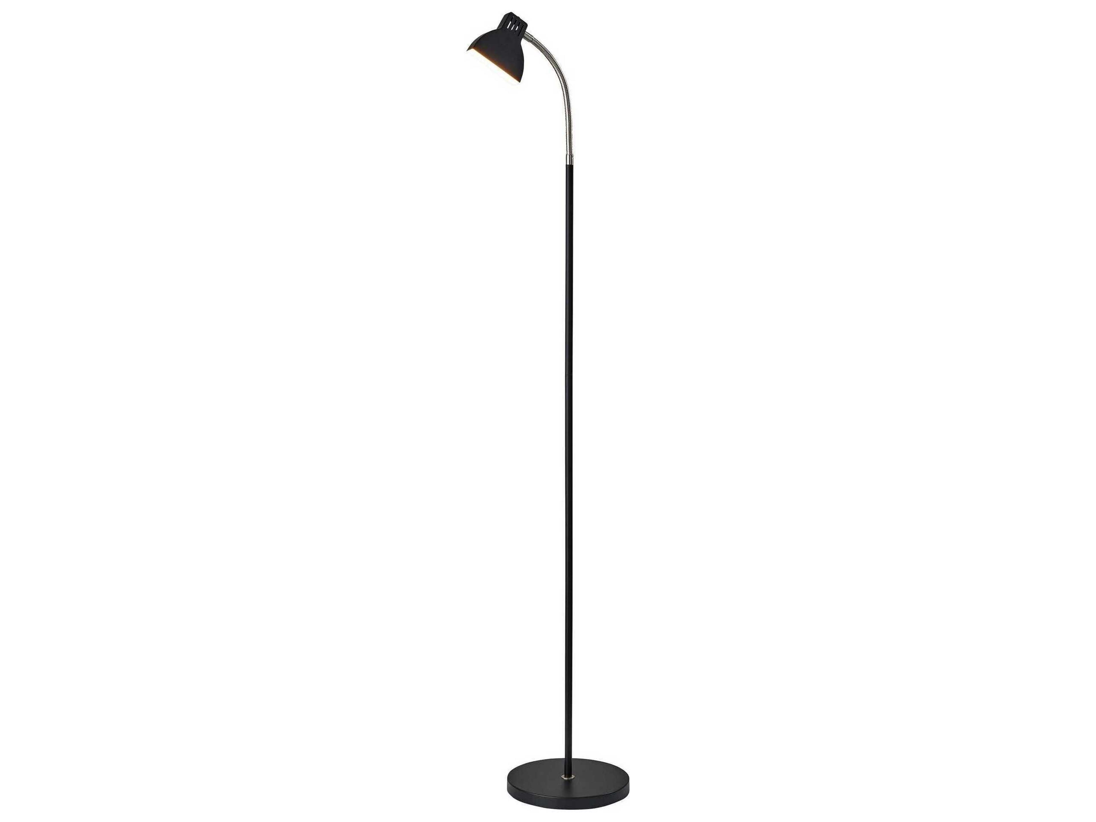 Slender LED Floor Lamp with Gooseneck Arm