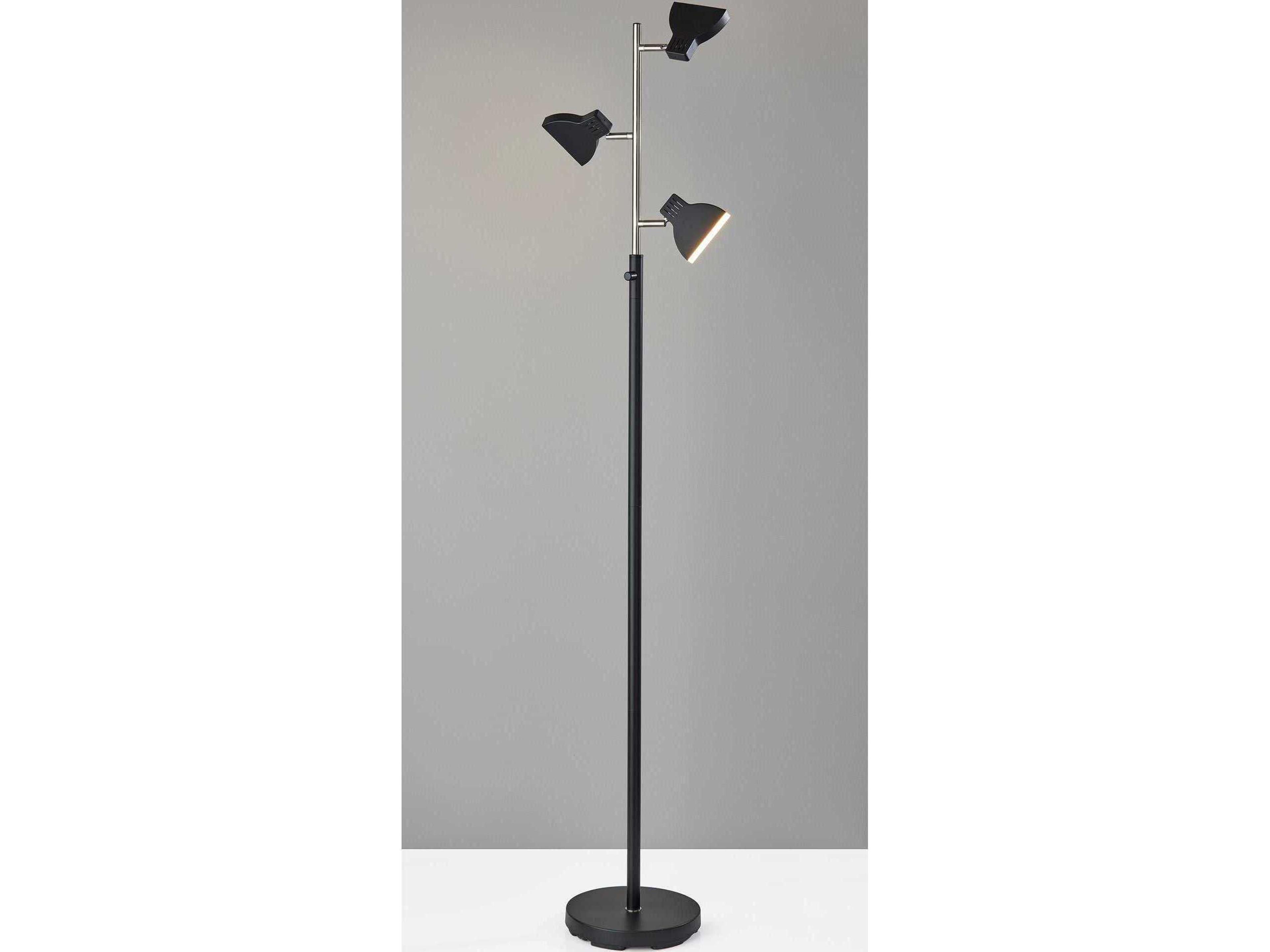 Adesso Slender Black Plastic Floor Lamp
