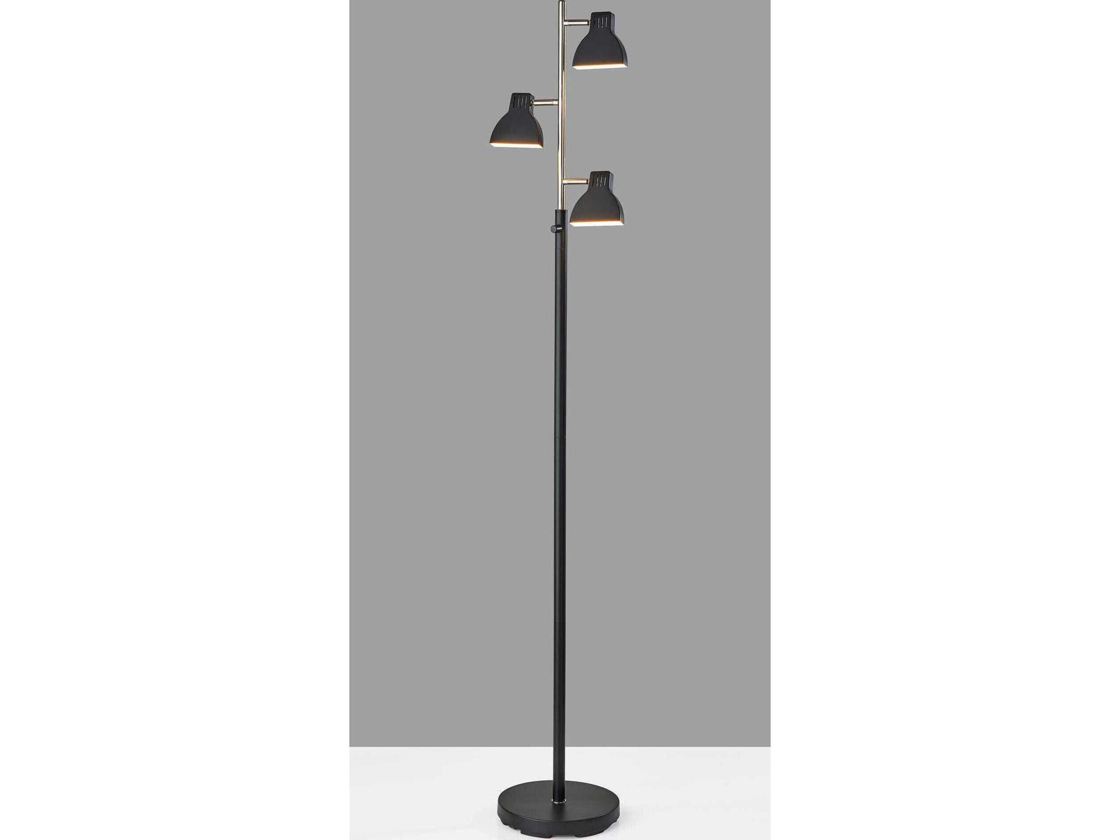 Adesso Slender Black Plastic Floor Lamp