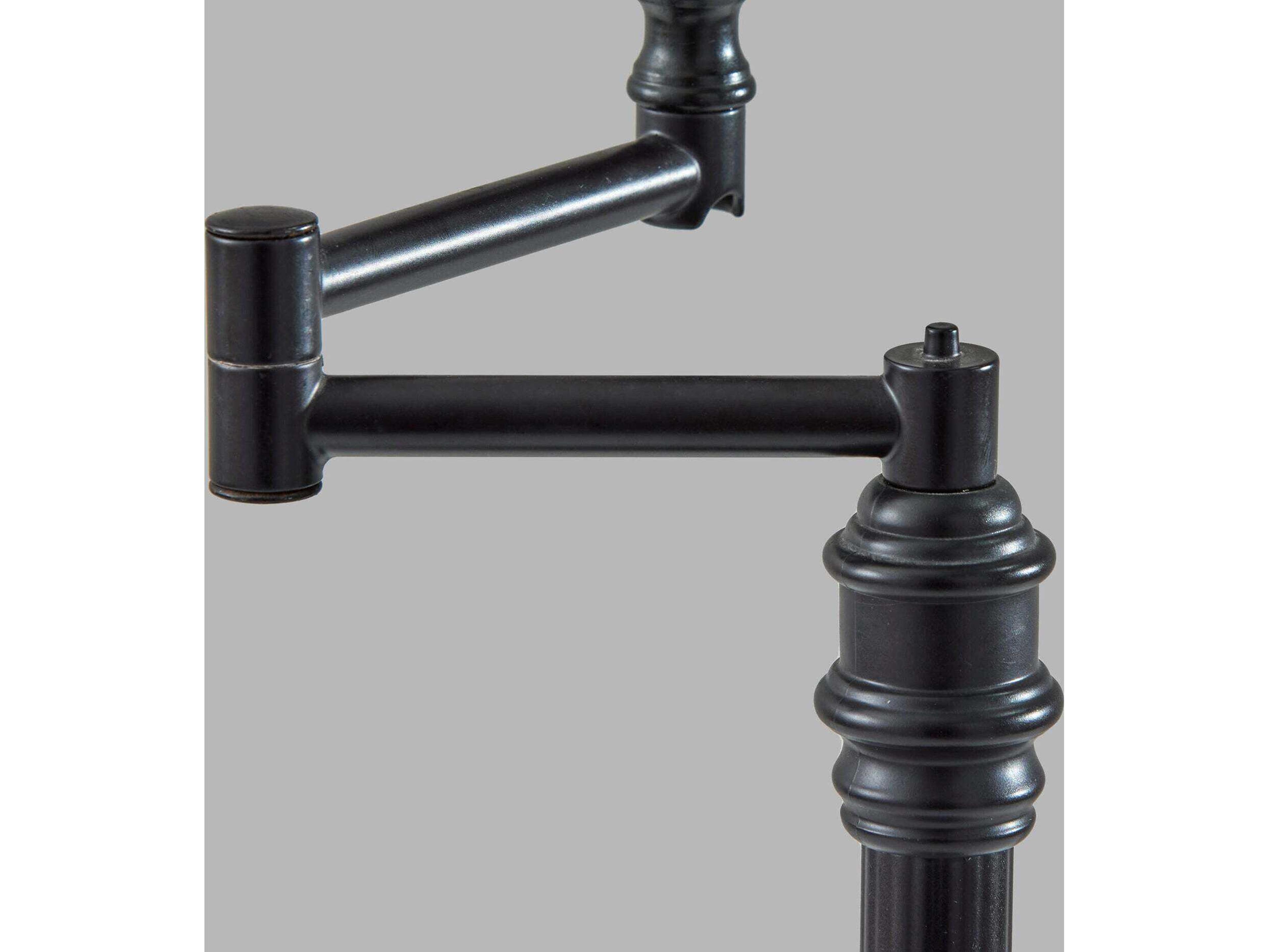 Adesso Dante Black Tan Textured Linen Traditional Buffet Lamp