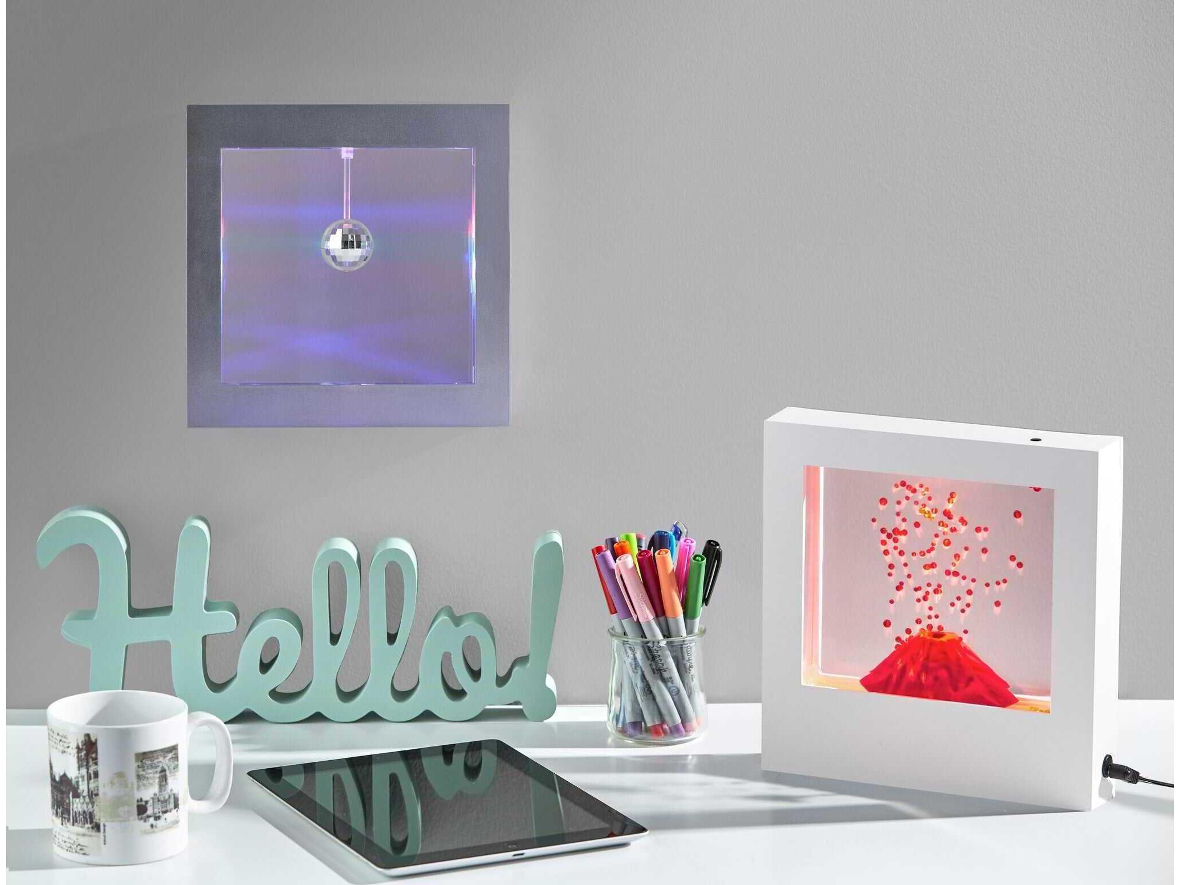 Adesso Light Box White Clear Plastic Table Lamp